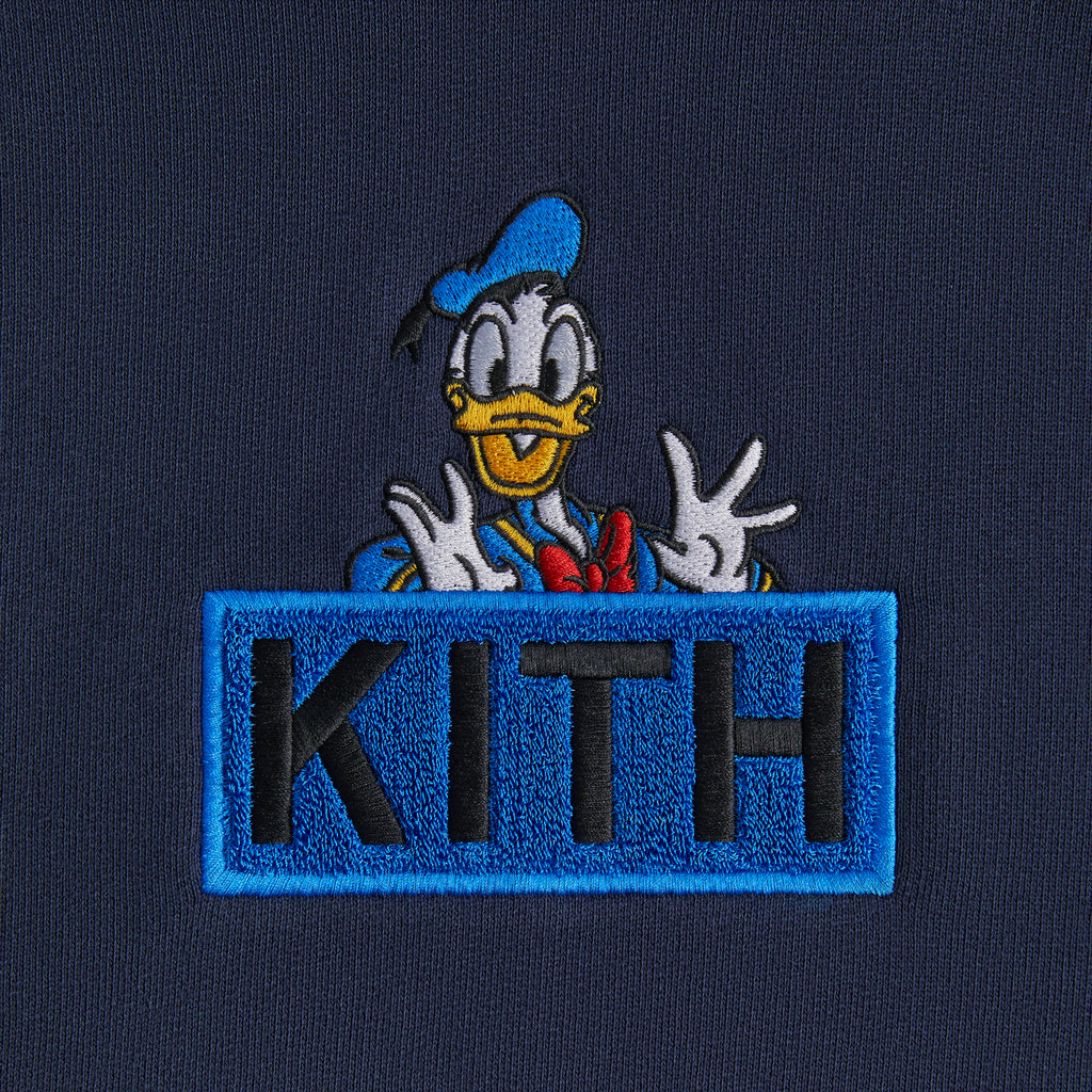 Disney | Kith for Mickey u0026 Friends Cyber Monday Donald Duck Classic Logo  Hoodie - Nocturnal