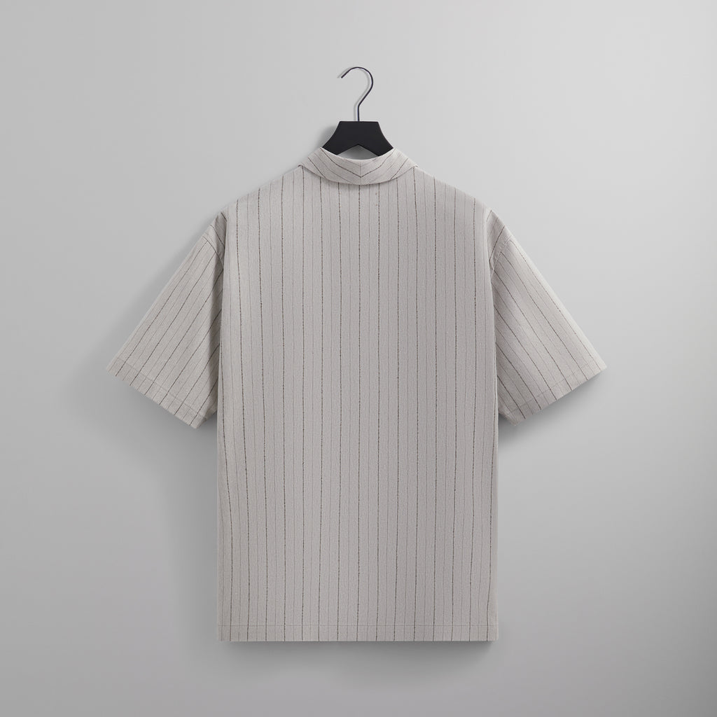 Kith Striped Twill Thompson Crossover Shirt - Light Heather Grey