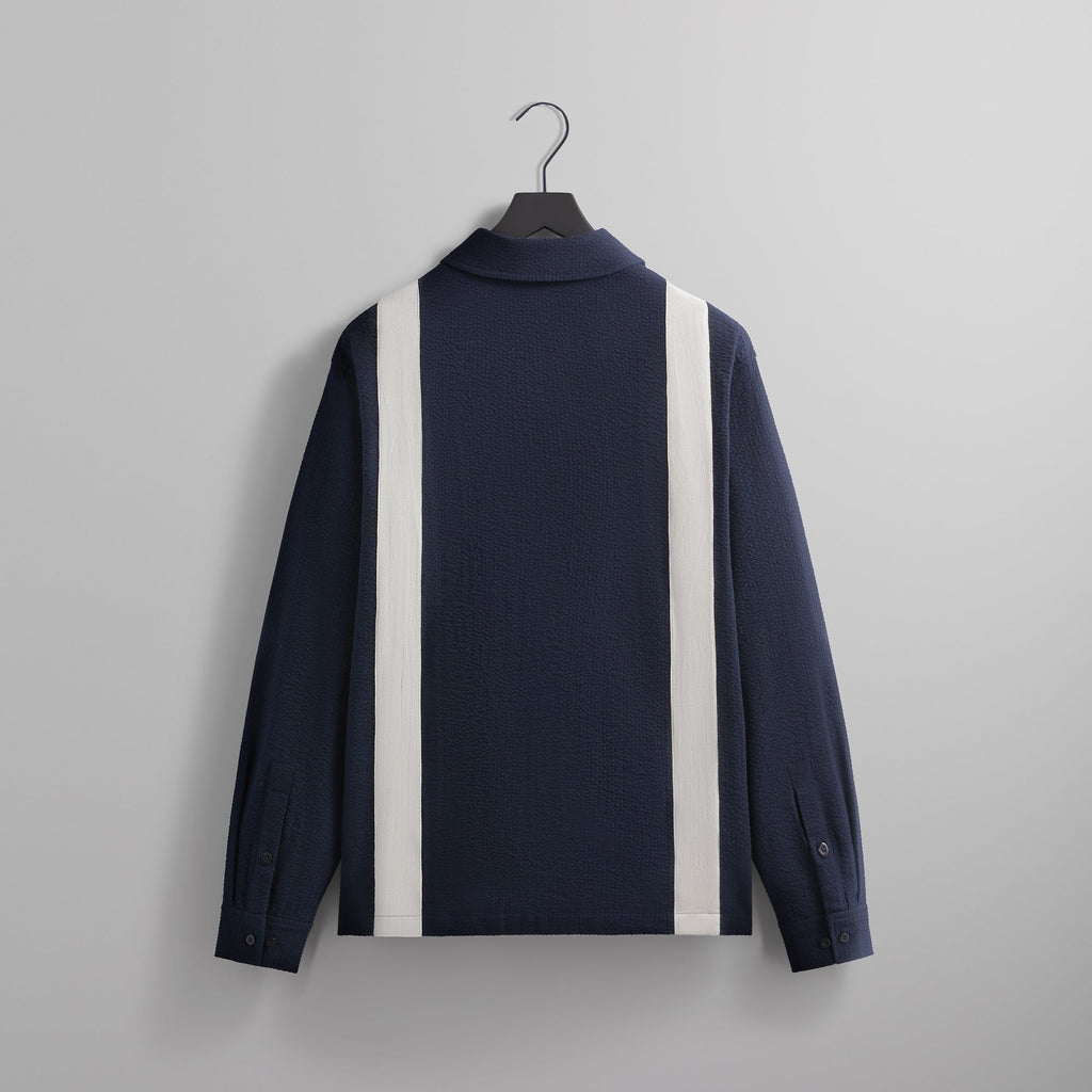 Kith Seersucker Long Sleeve Boxy Collared Overshirt - Nocturnal PH