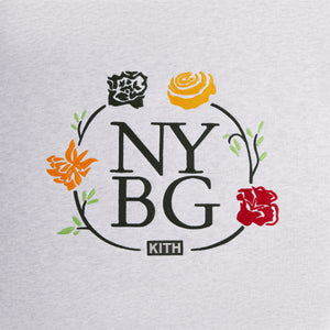 Kith for New York Botanical Garden Logo Nelson Crewneck - Light Heather Grey