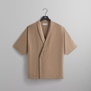 &Kin Herringbone Linen Thompson Crossover Shirt - Sanctuary