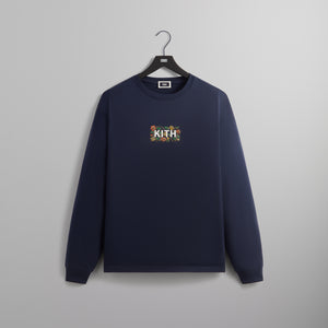 Kith Floral Classic Logo Long Sleeve Tee - Nocturnal