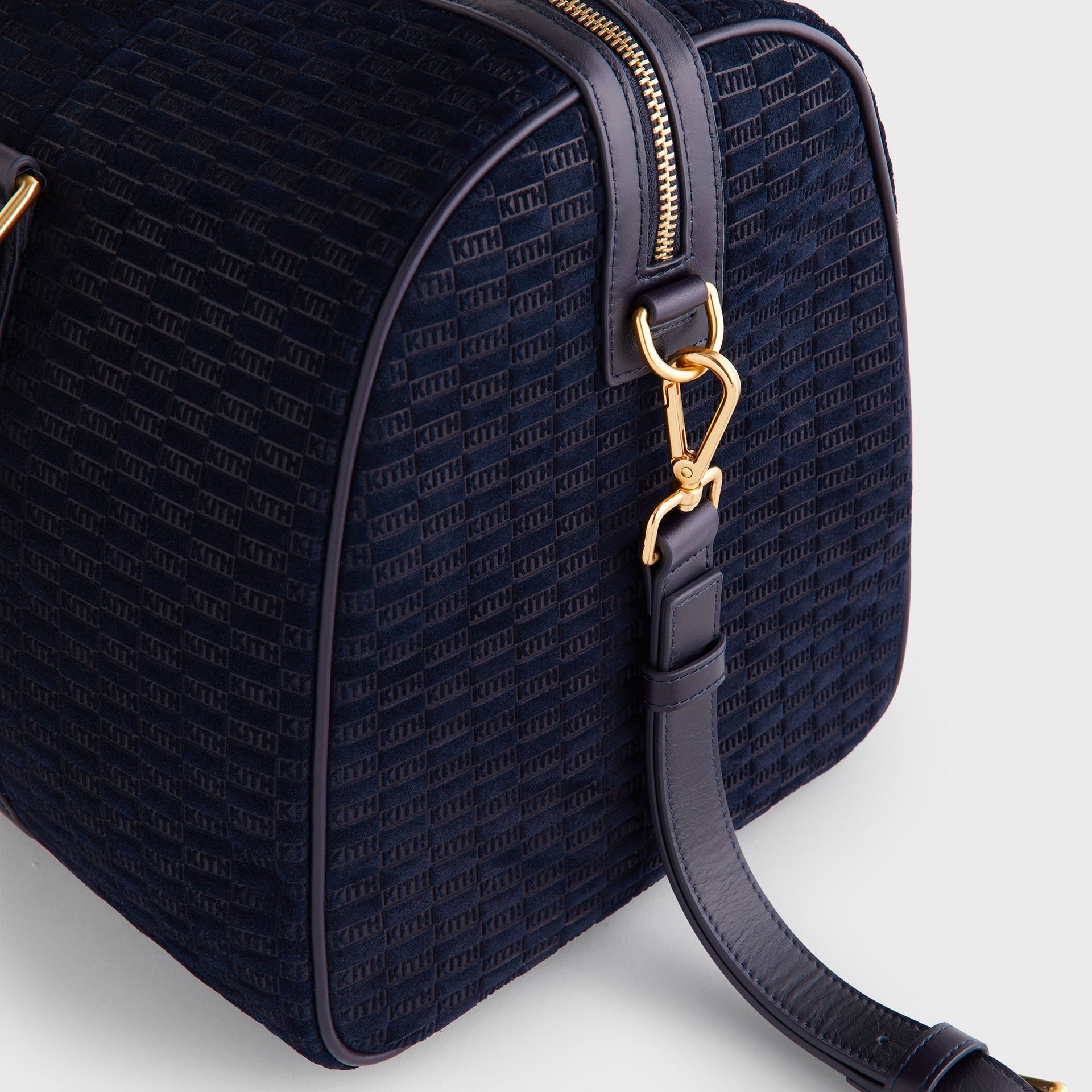Kith Monogram Suede Traveler K40 Bag - Ink