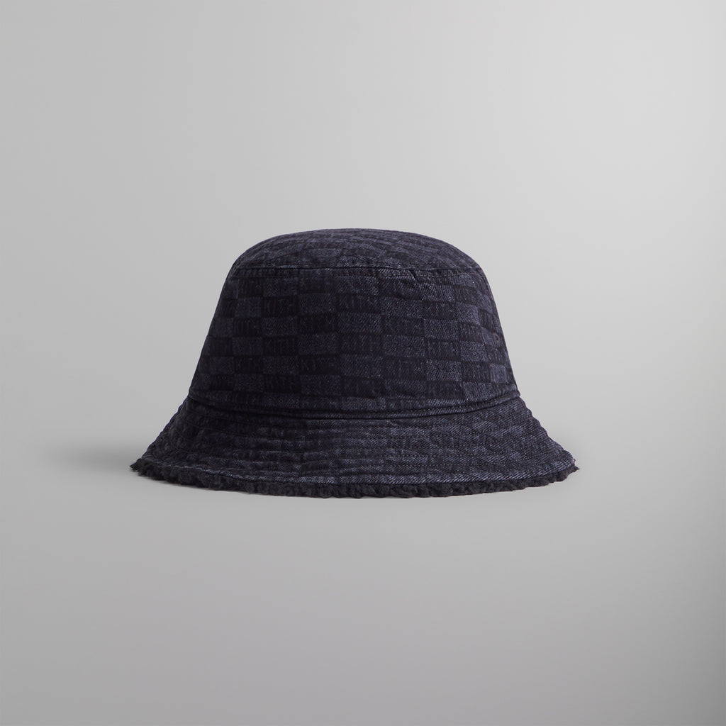 Kith Reversible Bucket Hat in Denim & Sherpa - Black