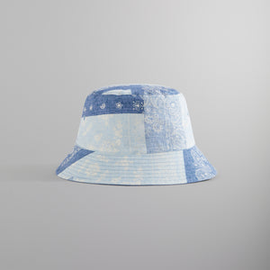 UrlfreezeShops Washed Pasiley Dawson Reversible Bucket Hat -  Light Indigo