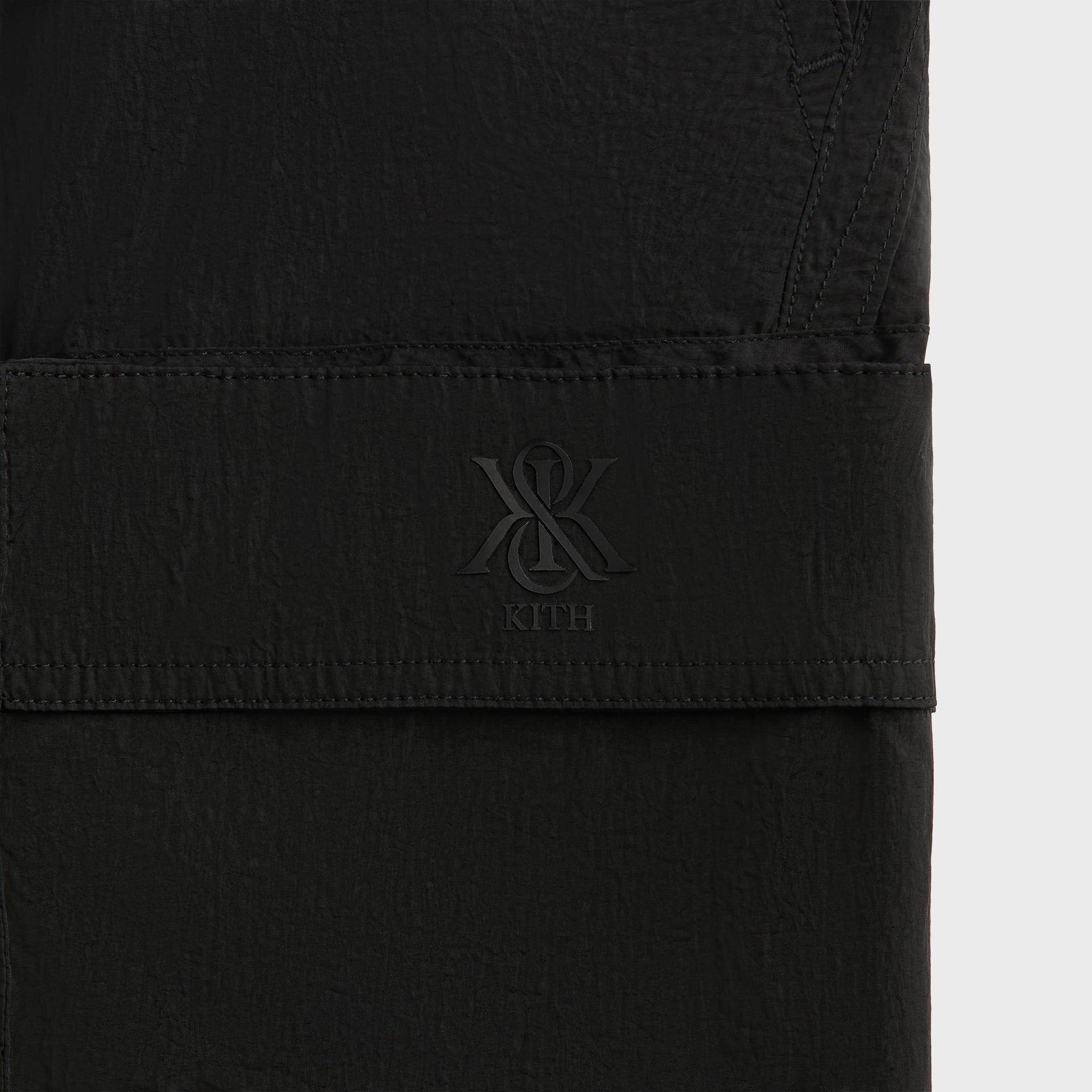 Kith Wrinkle Nylon Evan Cargo Short - Black