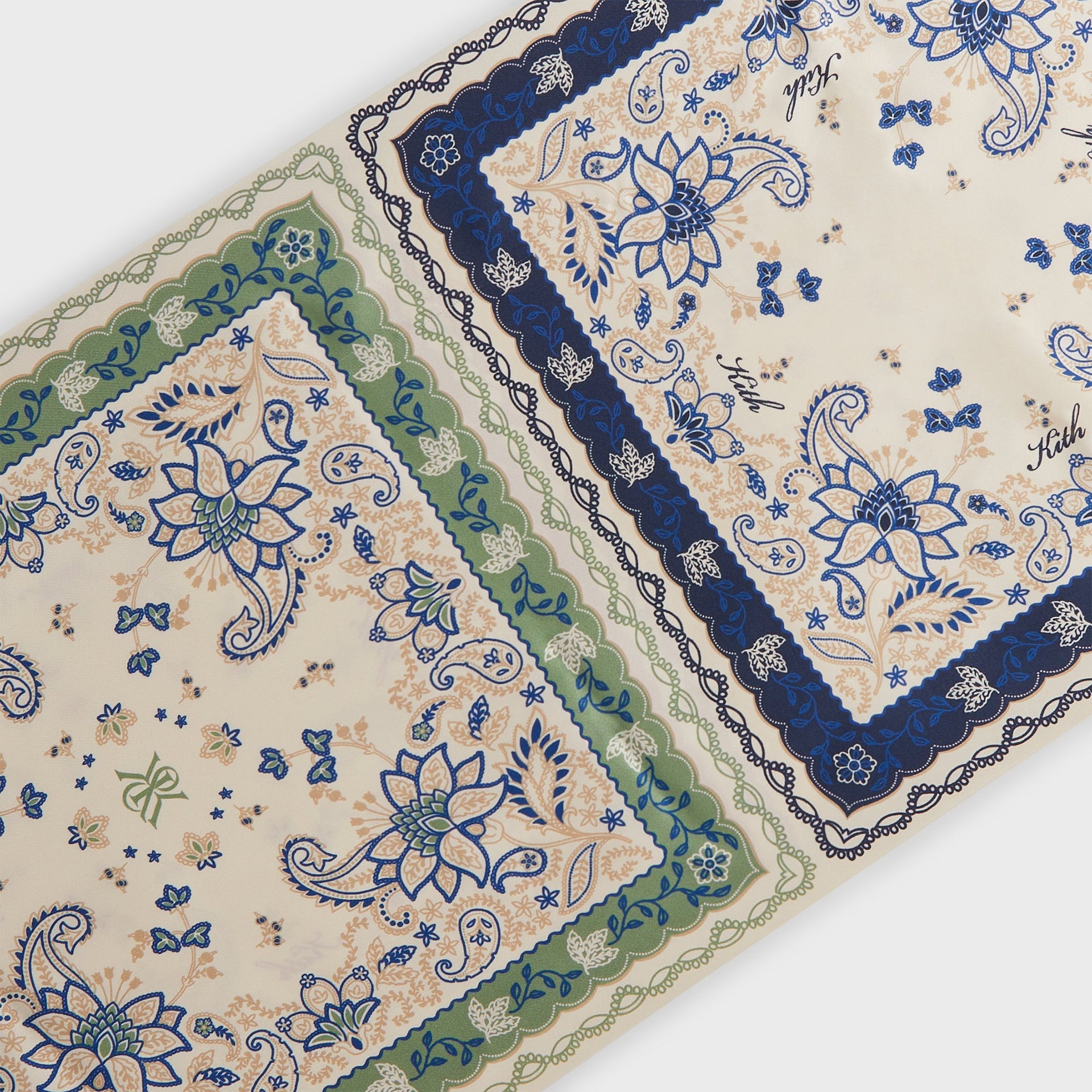 Kith Printed Paisley Silk Scarf - Waffle