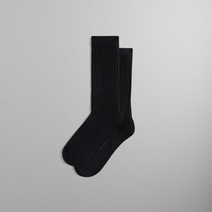 Erlebniswelt-fliegenfischenShops Ribbed Cotton Socks - Black