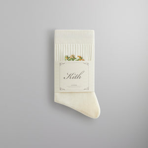 Kith Paisley Embroidery Mid Length Crew Socks - Silk