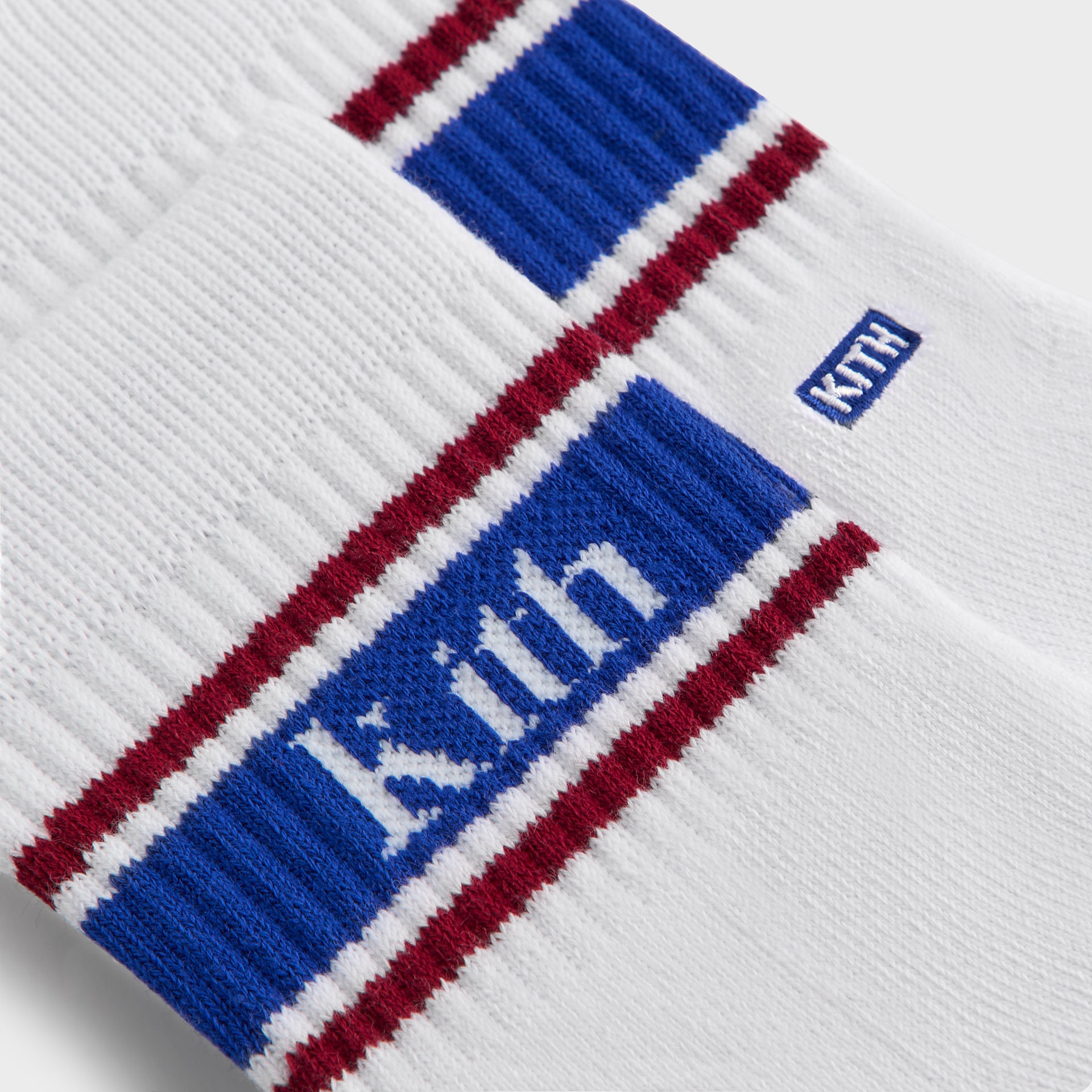 Kith 3-Pack Variegated Striped Mid Crew Socks - White