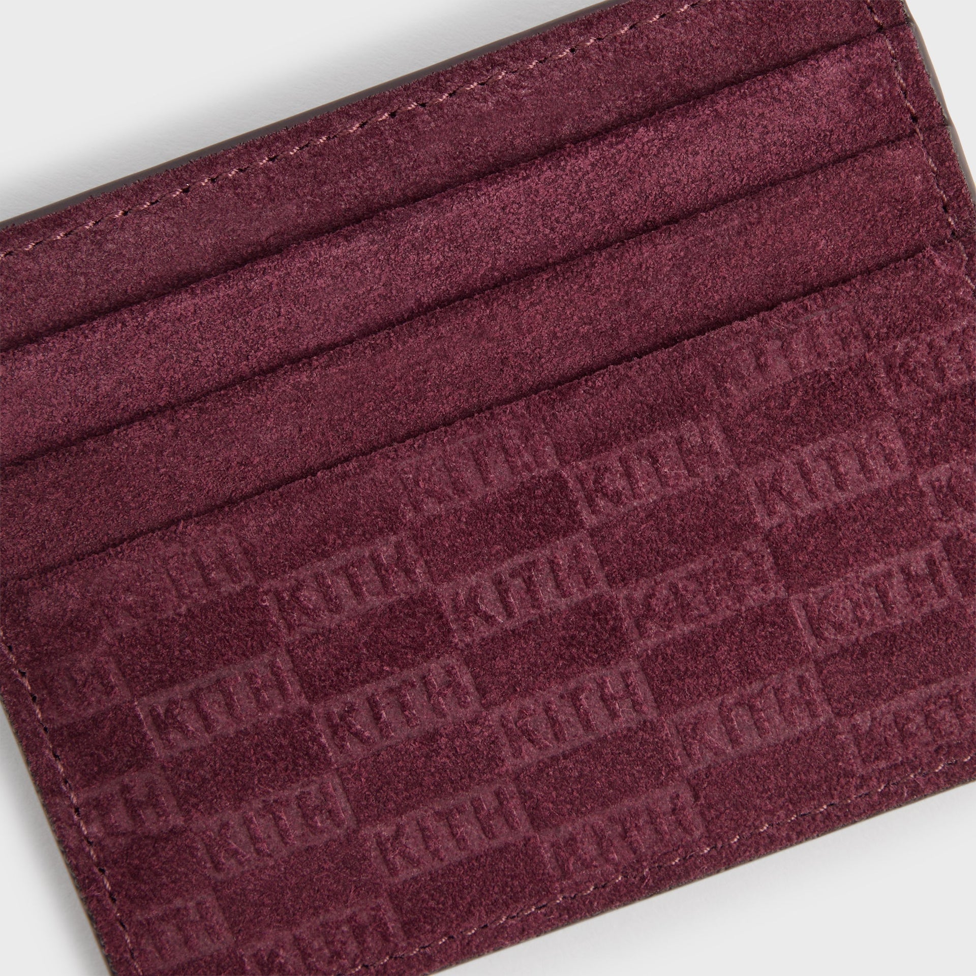 Kith Monogram Suede Card Holder - Magma