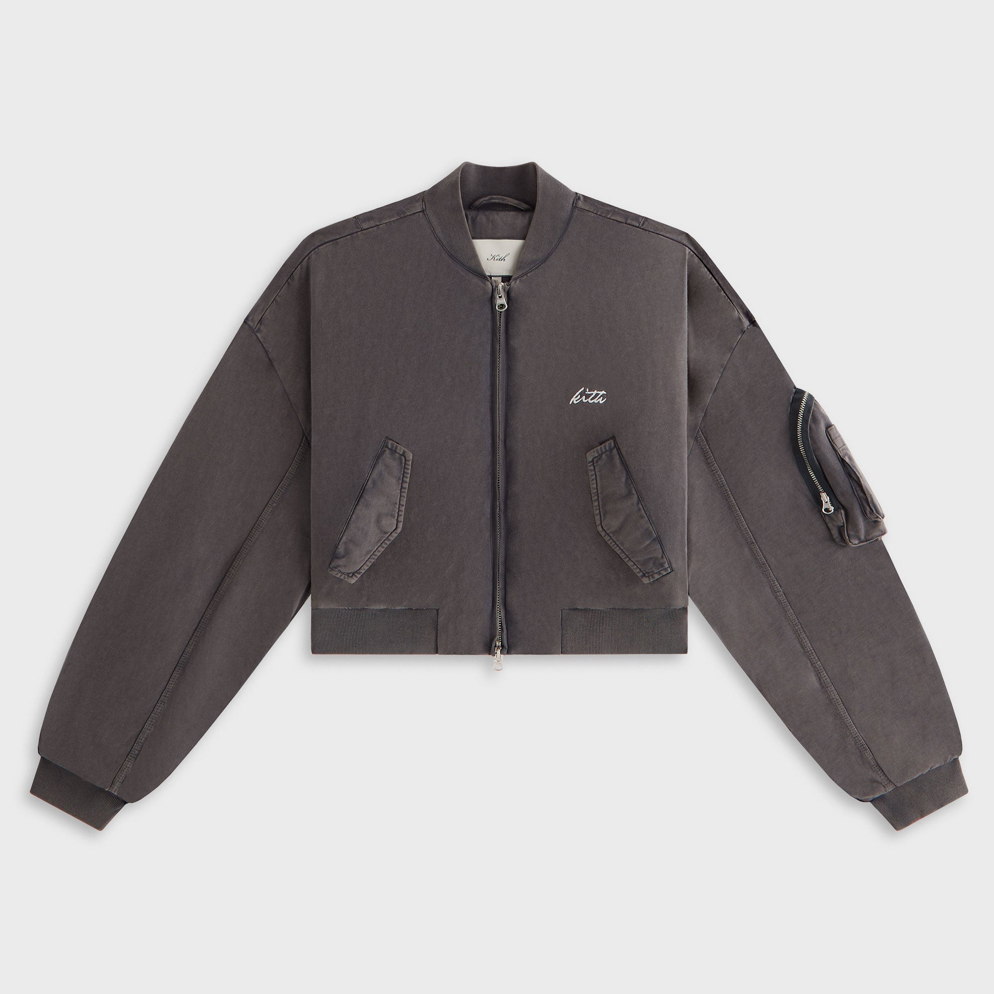 Kith Women Loren Sueded Cropped Bomber Jacket - Void