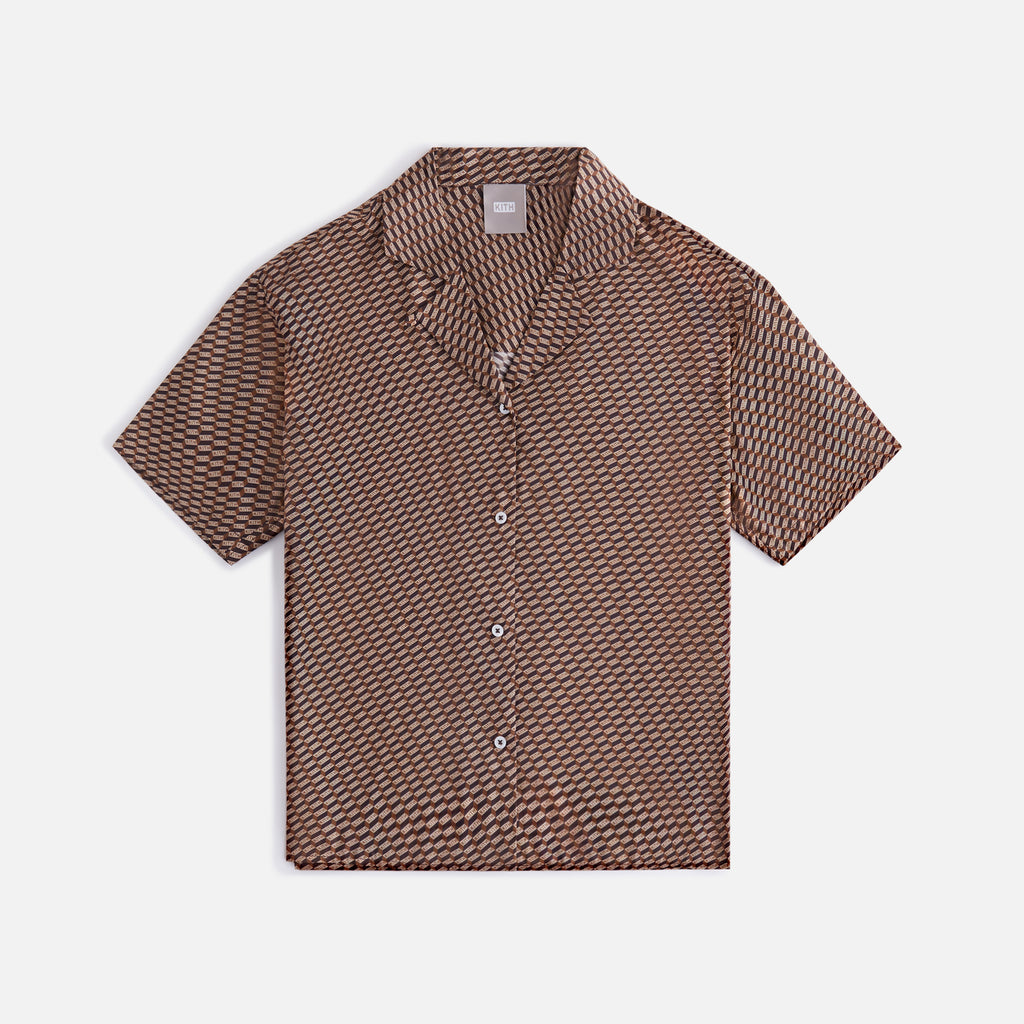 Kith Women Elena Monogram Silk Camp Shirt - Canvas