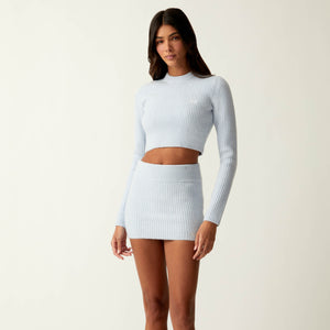 UrlfreezeShops Women Sloane Cropped Plush Rib Sweater - Kyanite
