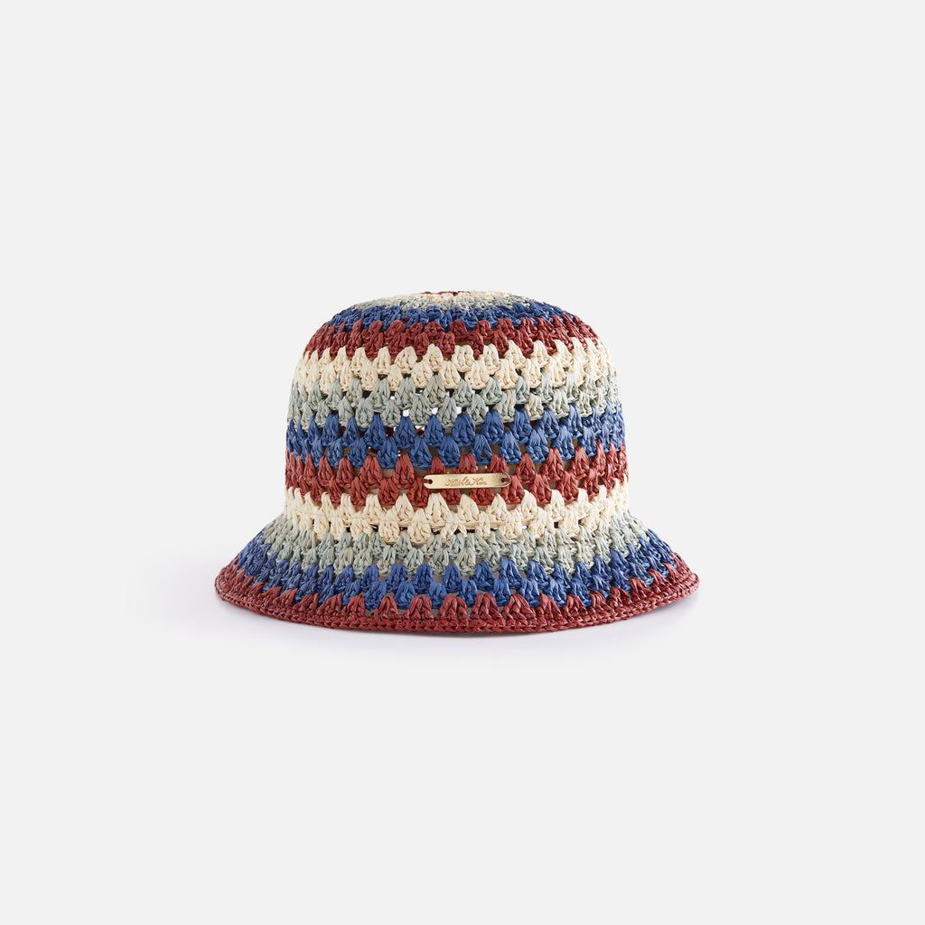 Kith Women Multi Stitch Raffia Bucket Hat - Pebble