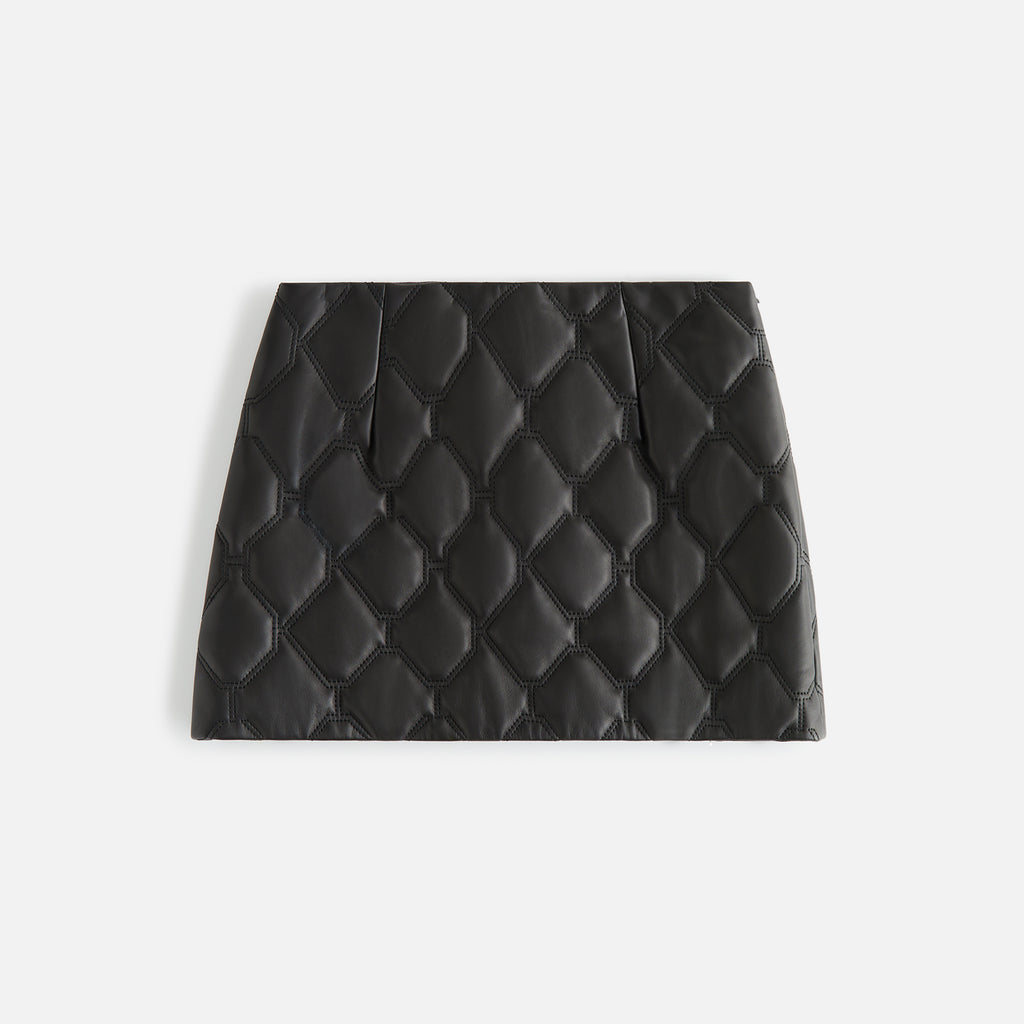 BR Monogram Black Textured Faux Leather Skirt