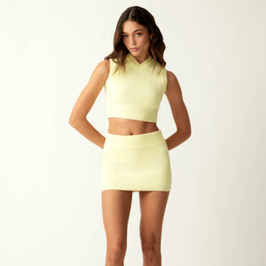 UrlfreezeShops Women Arys Plush Rib Mini Skirt - Tart