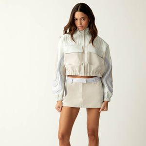UrlfreezeShops Women Ren Leather Mini Skirt - Sandrift
