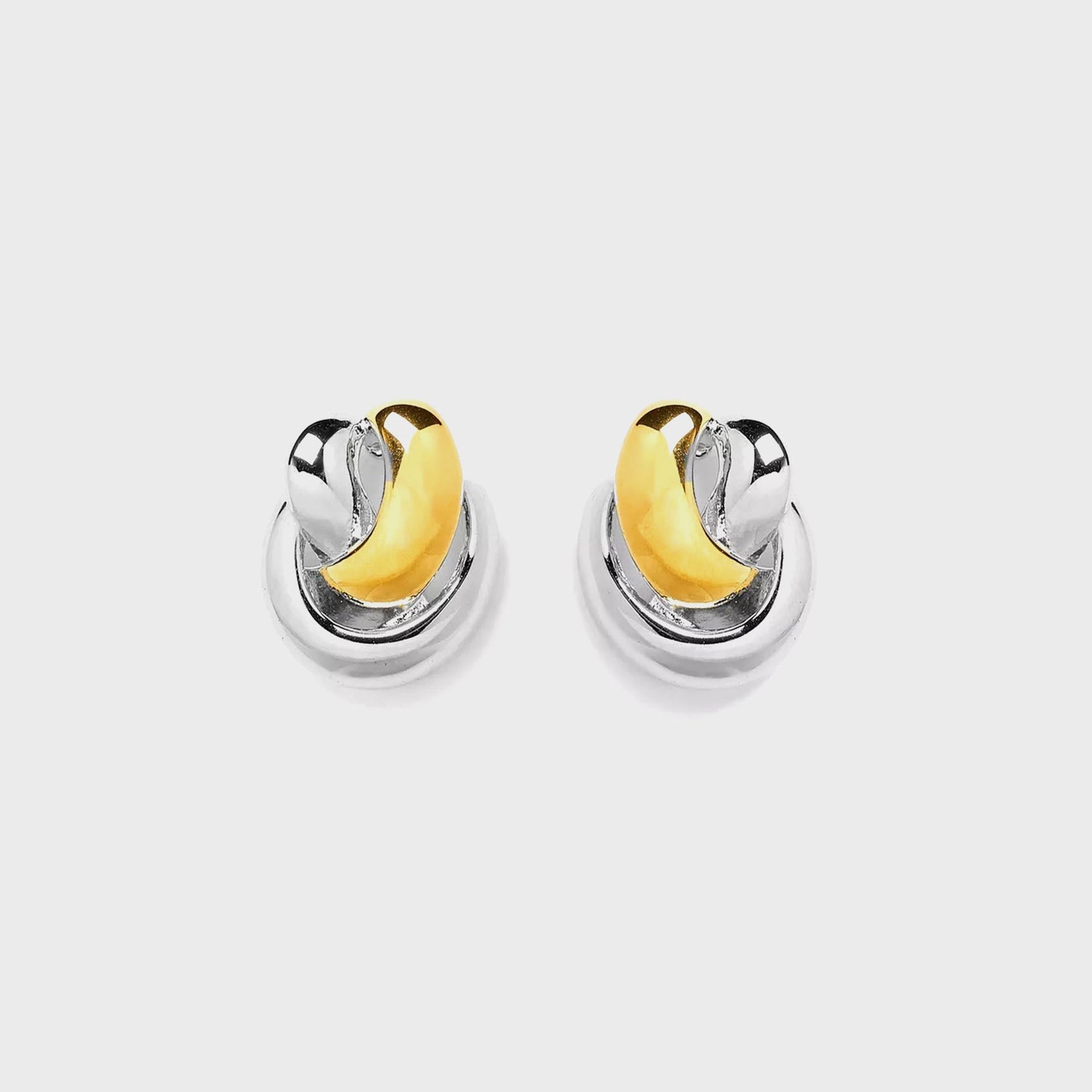 Black Suede Studio Knot Earring - Silver / Gold