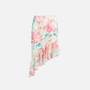 Kim Shui Pink Mesh Floral Midi Skirt - Pink