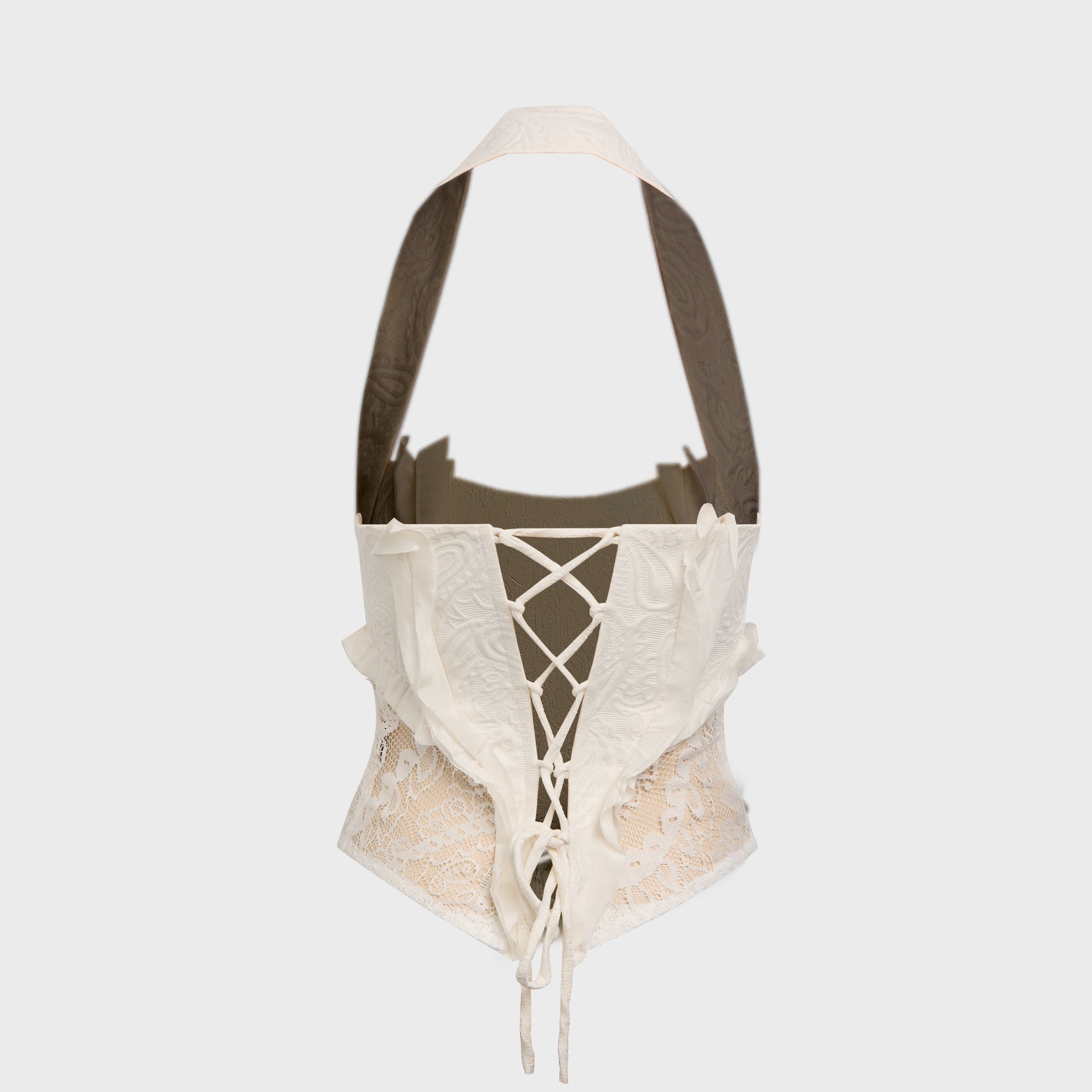 Kim Shui Cristina Lace Up Corset in White