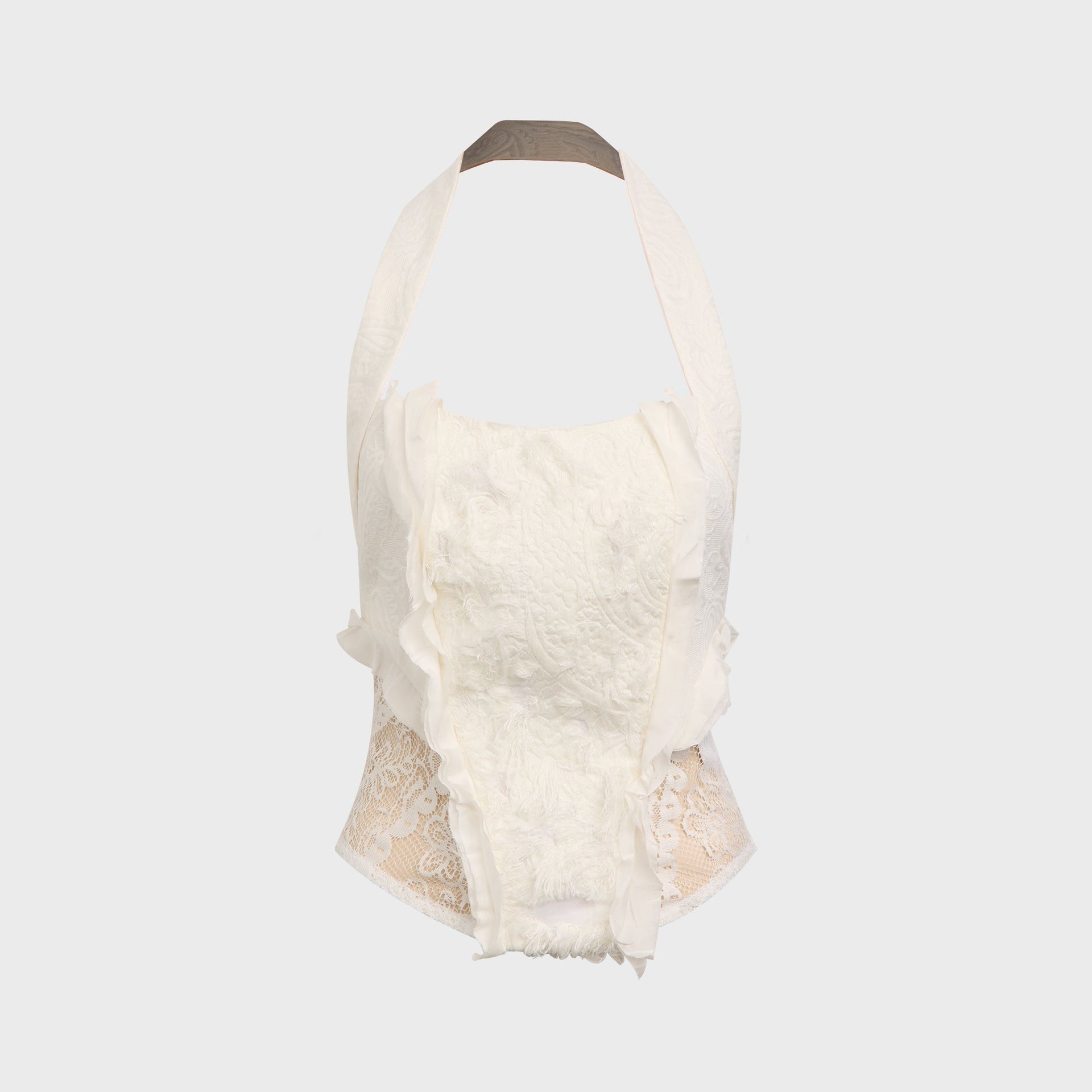 Kim Shui Cristina Lace Up Corset in White