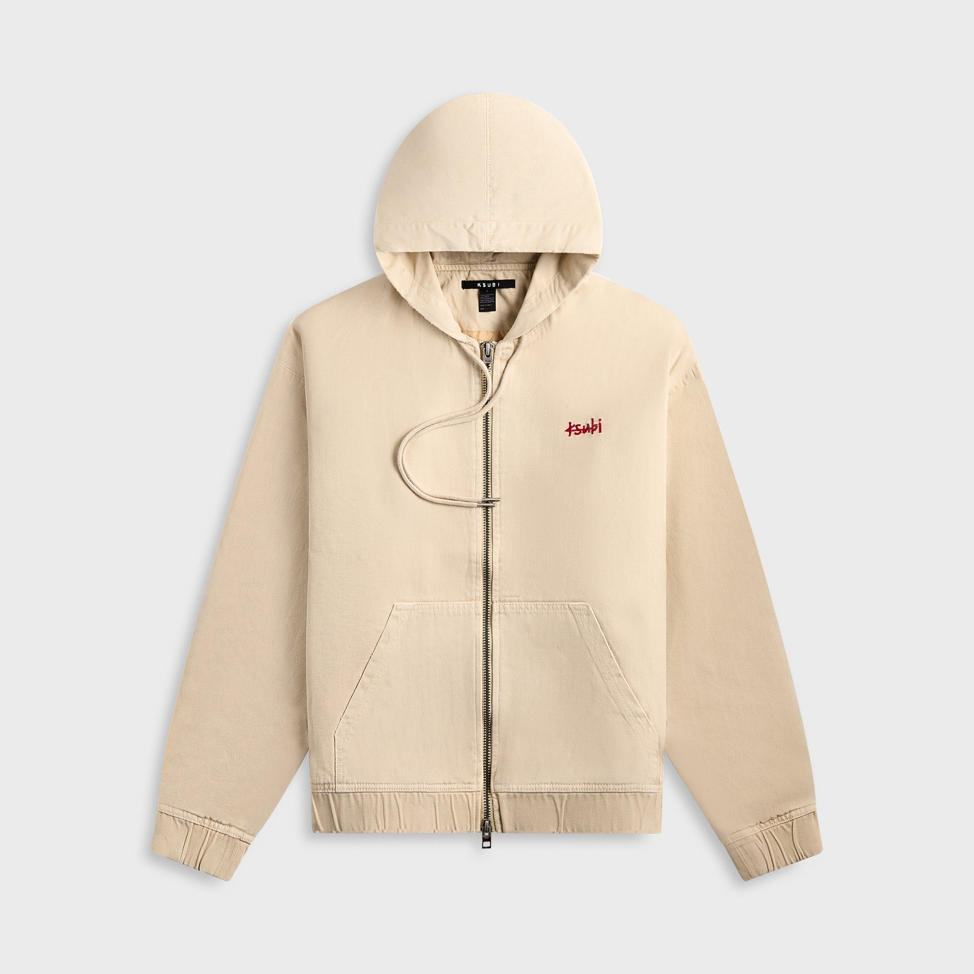 Ksubi Zipped Denim Hoodie - Ecru