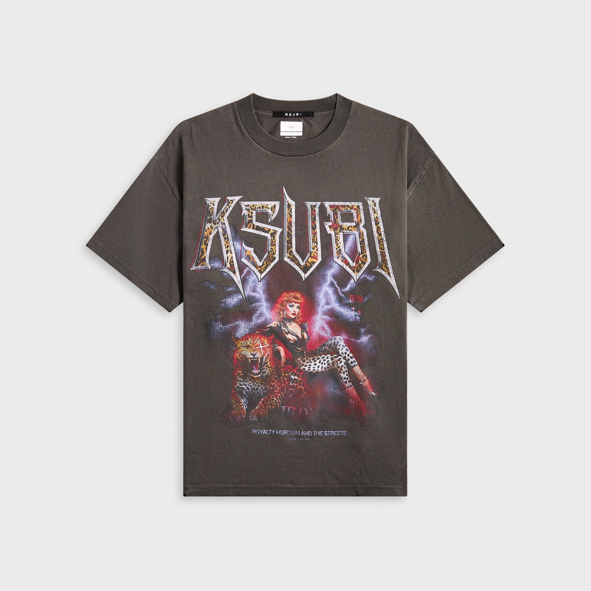 Ksubi Kingdom Ekcess Short Sleeve Tee in Faded Black