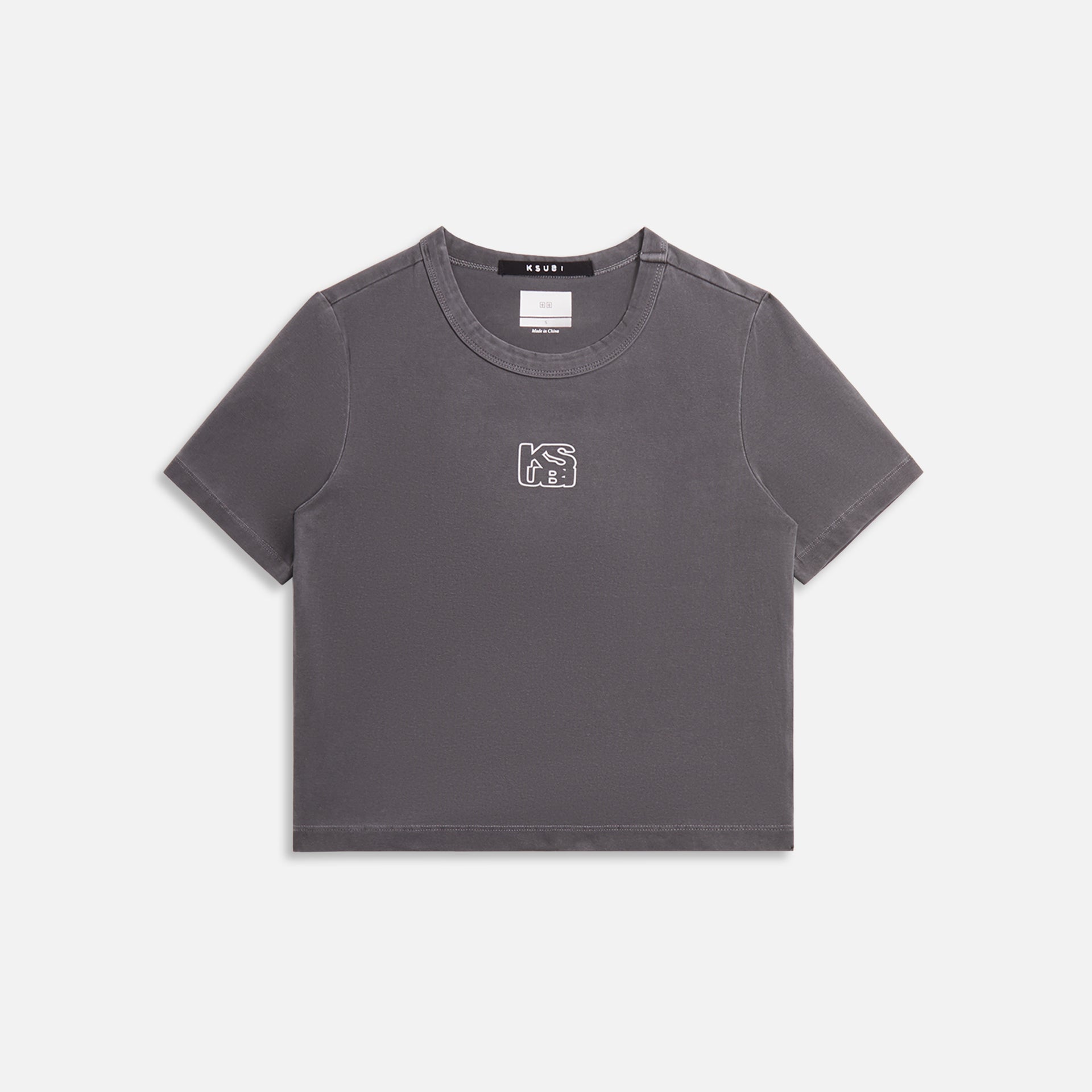 Ksubi Stacked Baby Tee - Charcoal