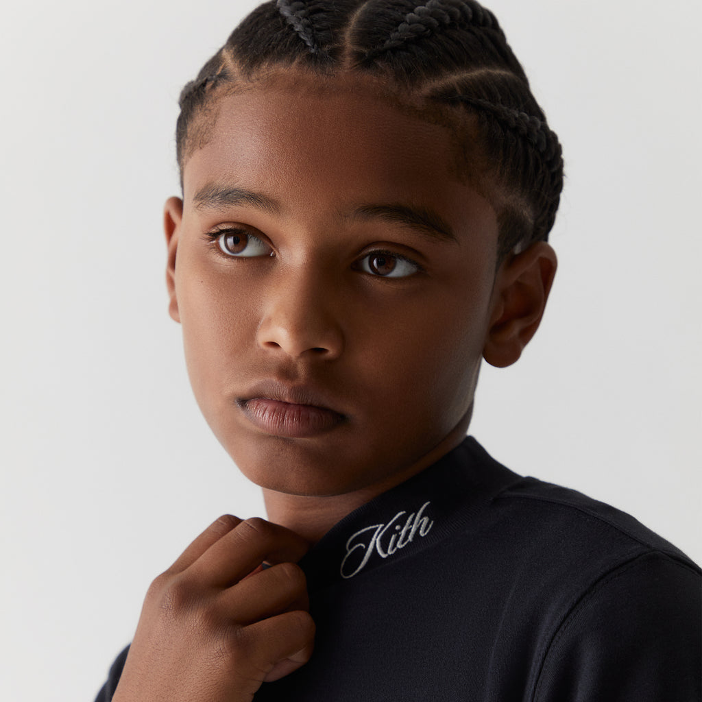 Kith Kids Classic Long Sleeve Mockneck Tee - Black