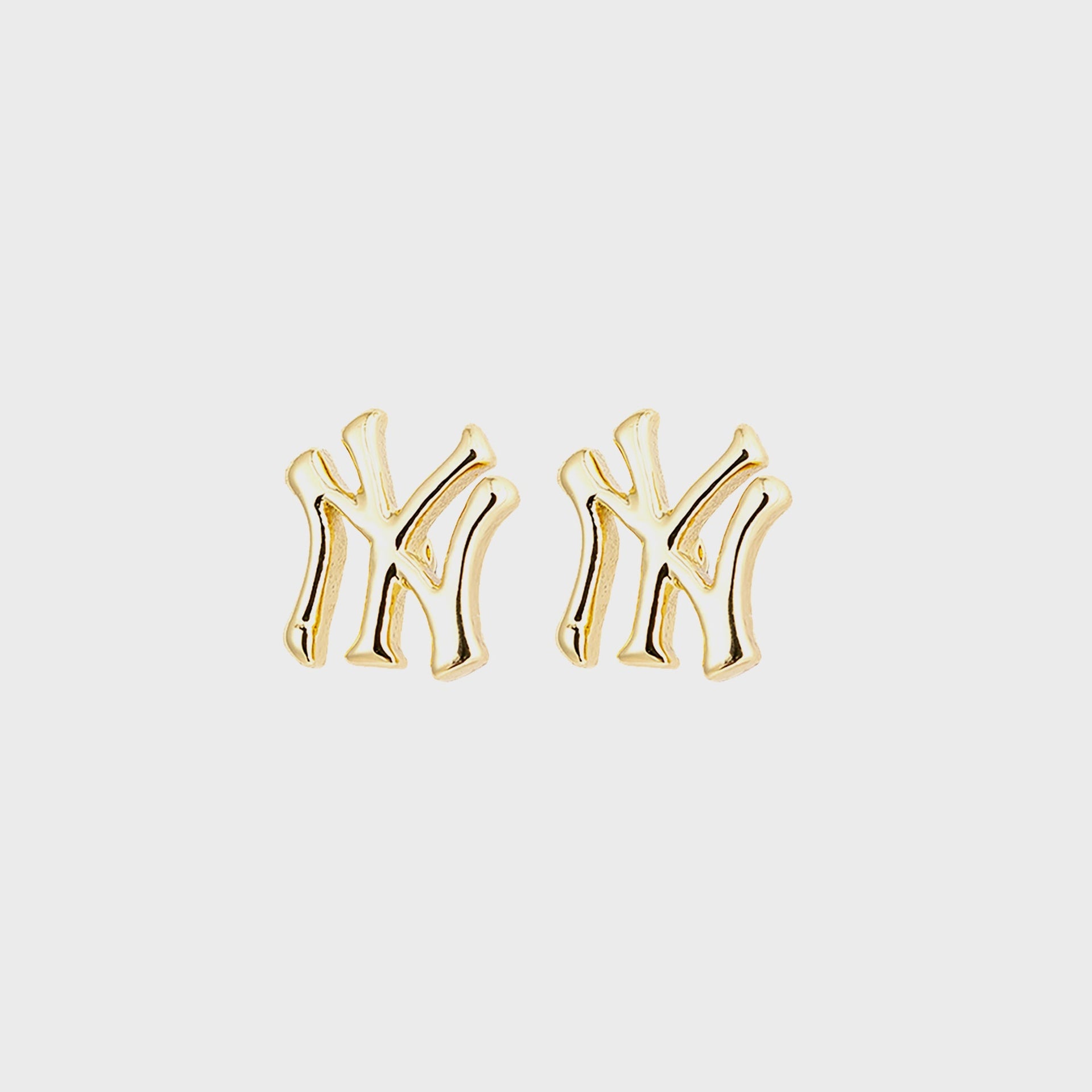 Luv AJ The NY Logo Stud Earrings - Gold