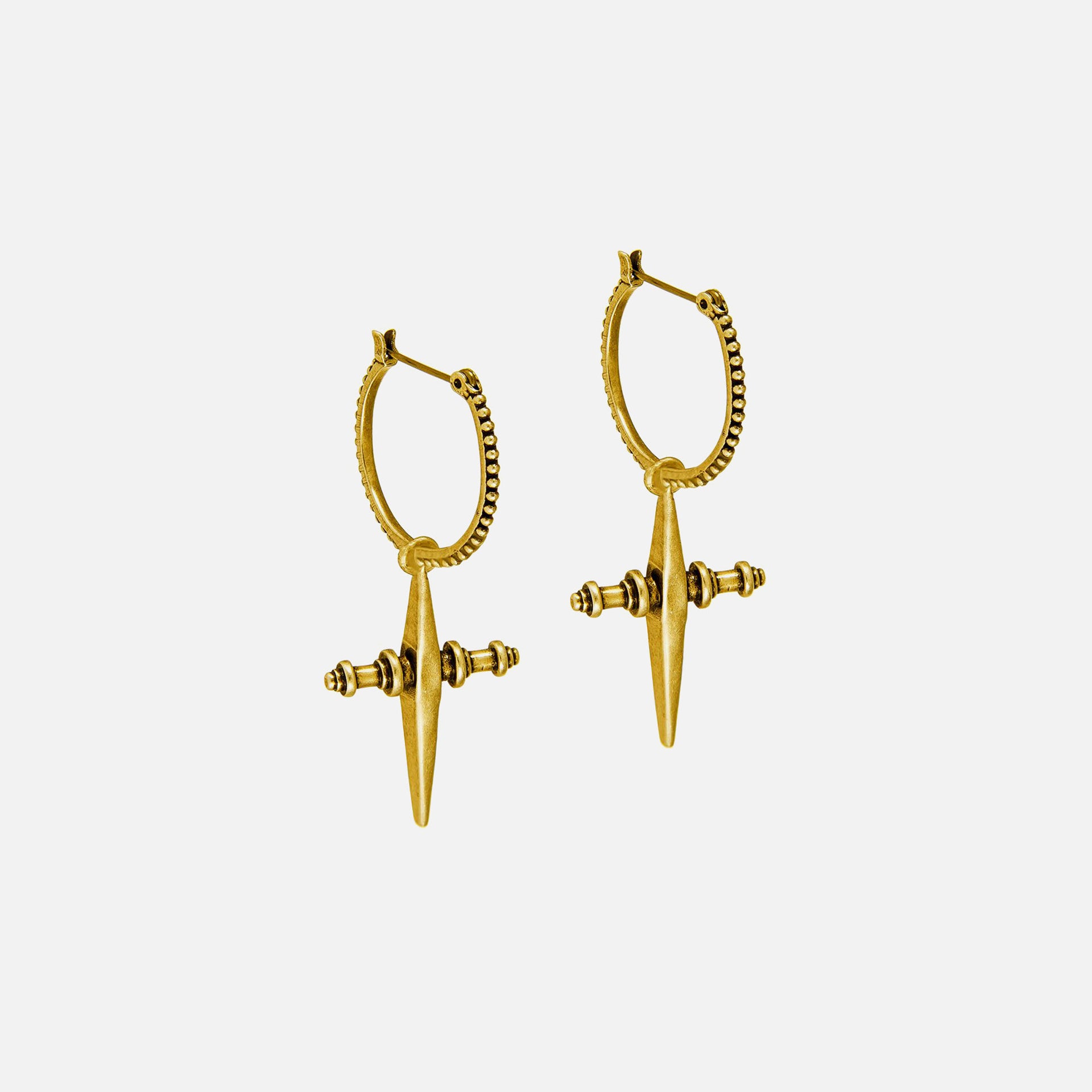 Luv AJ Cross Hoops - Gold