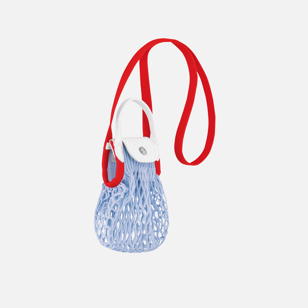 Longchamp Le Pliage Filet Tri Knit XS Crossbody Bag Baby - Sky