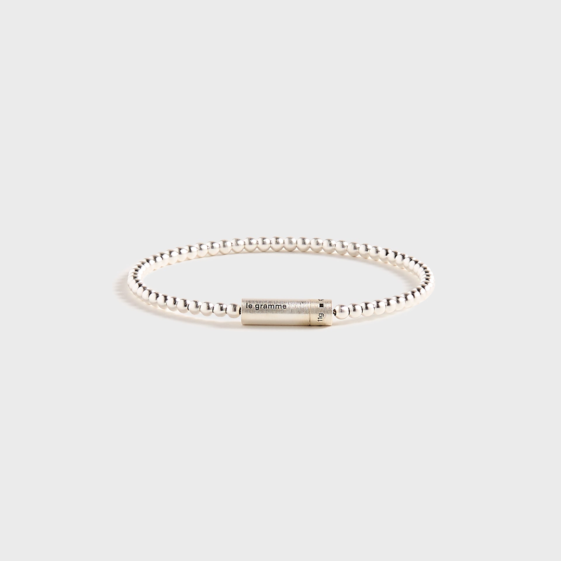 Le Gramme 11g Bead Bracelet - Silver