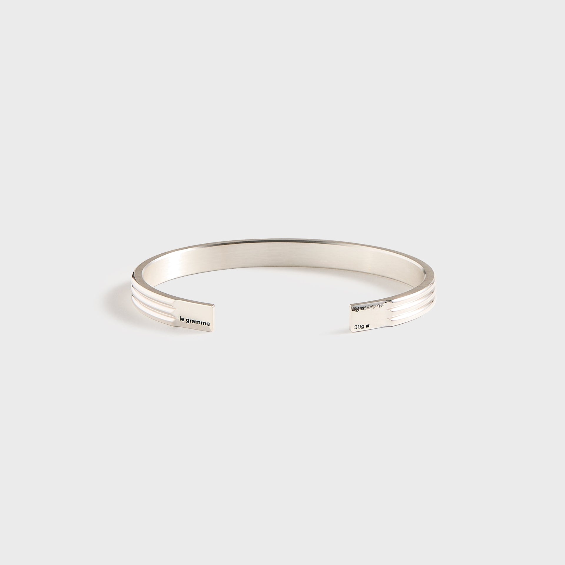 Le Gramme 30 Grammes Godron Bracelet Polished in Silver