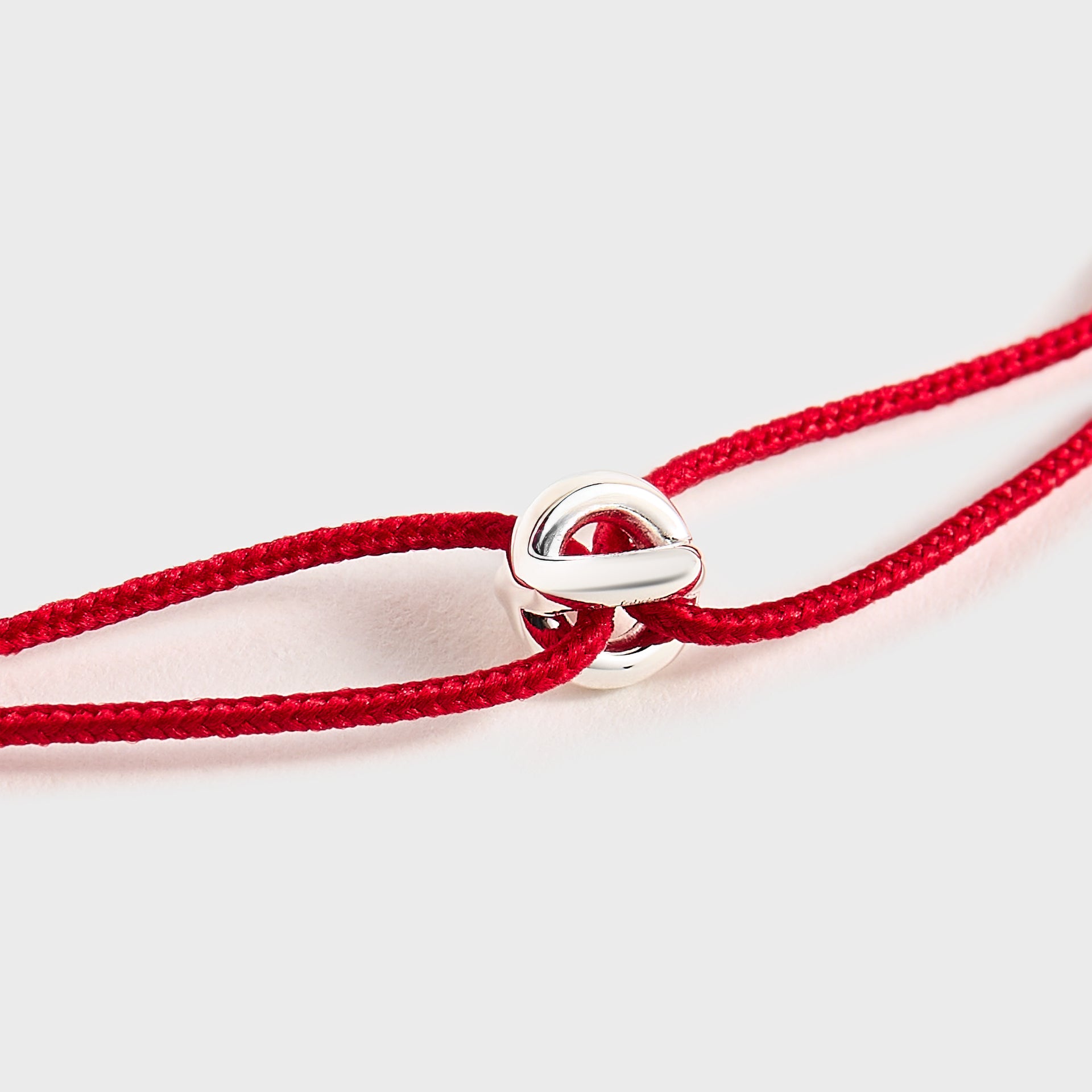 Le Gramme 1g Cord Bracelet Entrelacs Cord Bracelet - Red / Silver