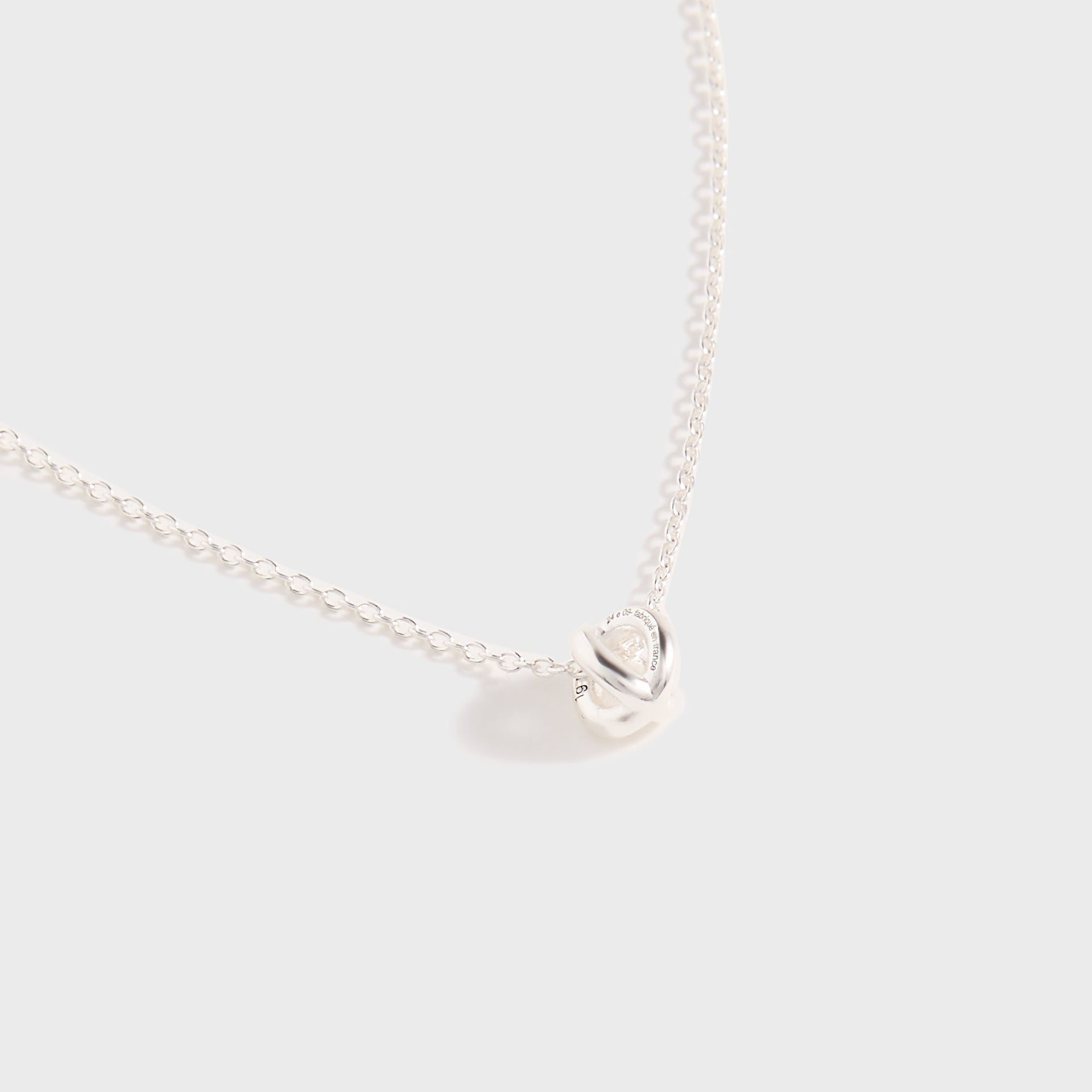 Le Gramme 1g Polished Sterling Silver Entrelacs Pendant with Chain Silver