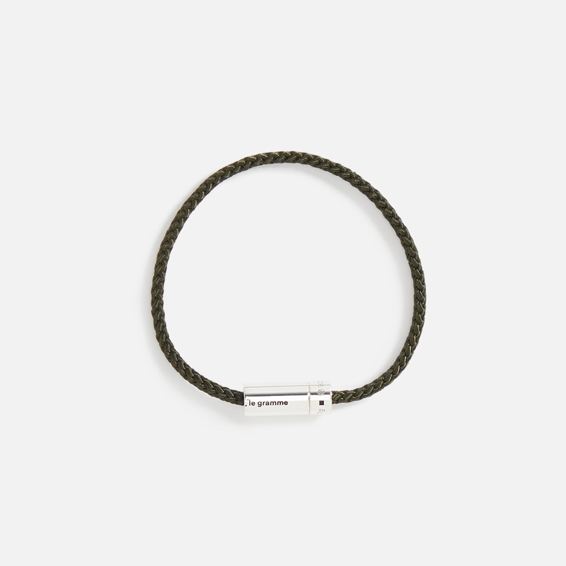 Le Gramme 7G Polished Nato Cable Bracelet - Khaki