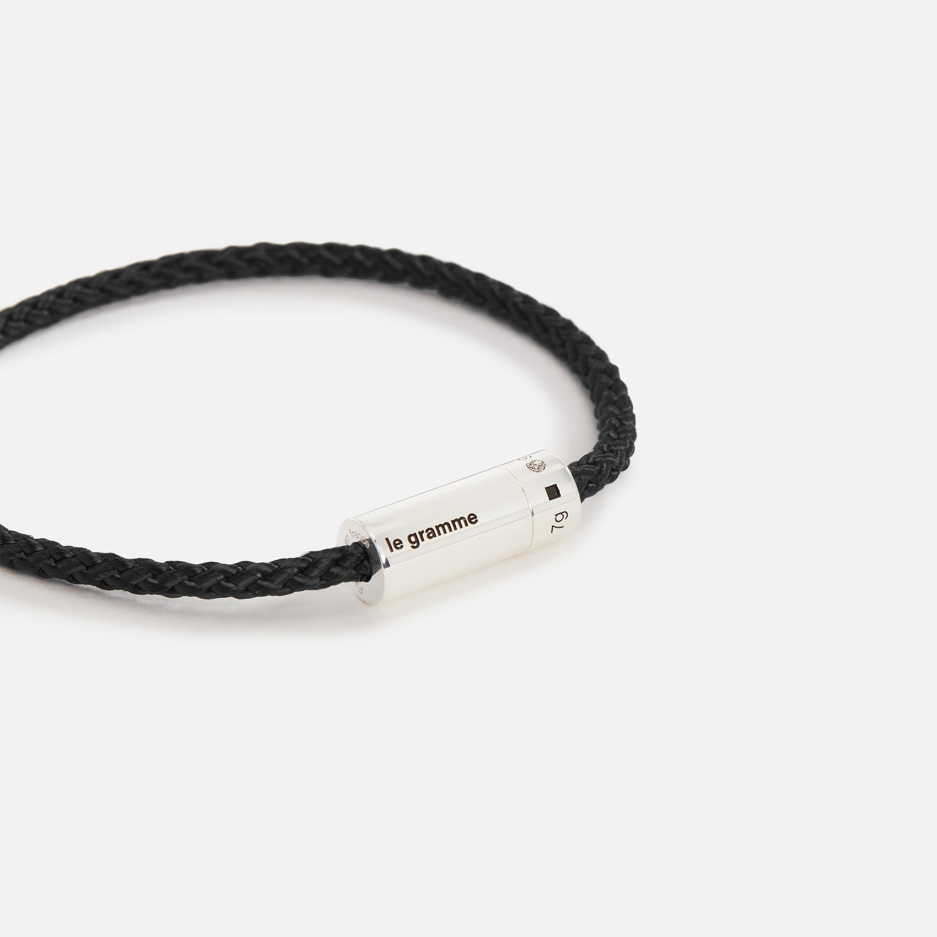 Le Gramme 7G Polished Nato Cable Bracelet - Black
