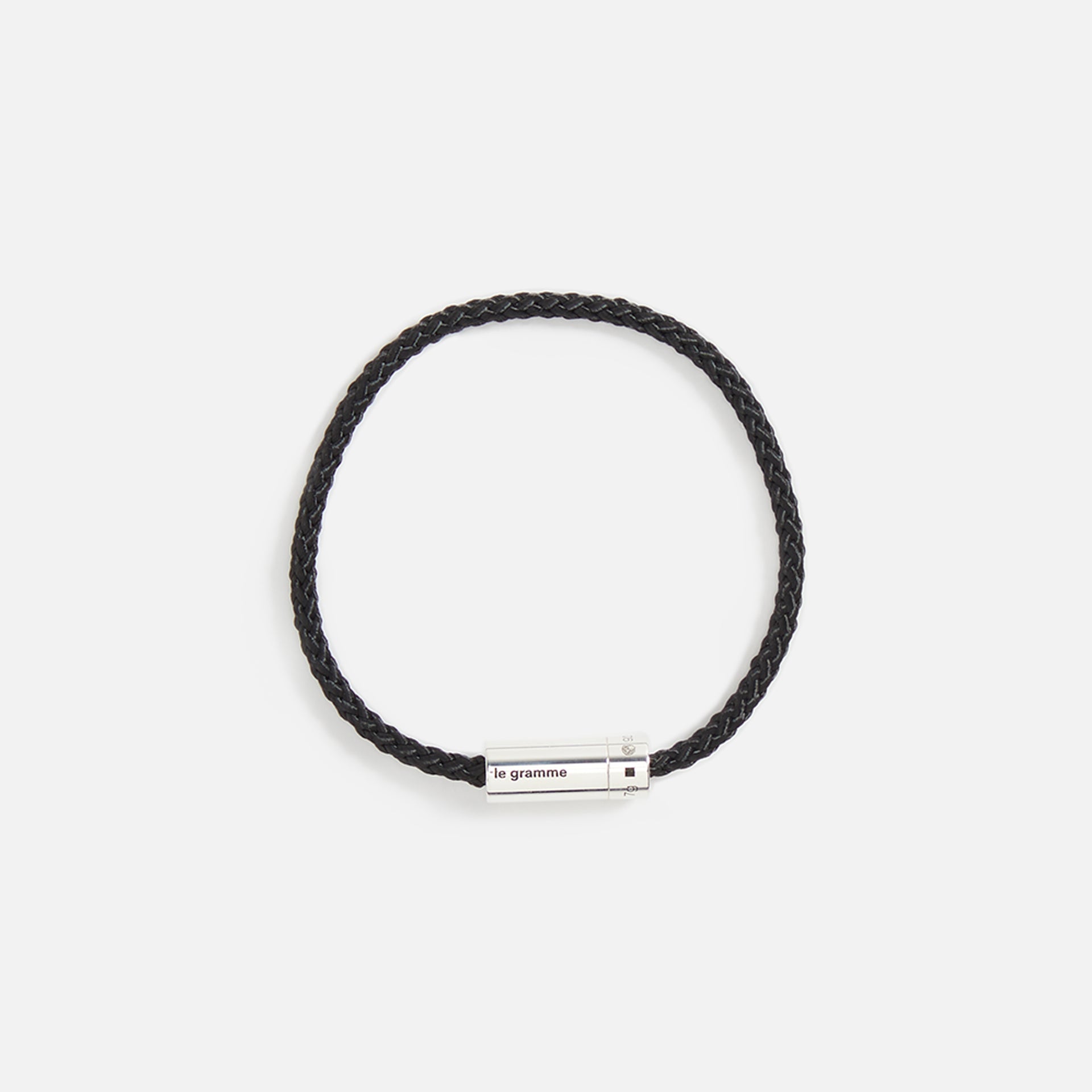 Le Gramme 7G Polished Nato Cable Bracelet - Black