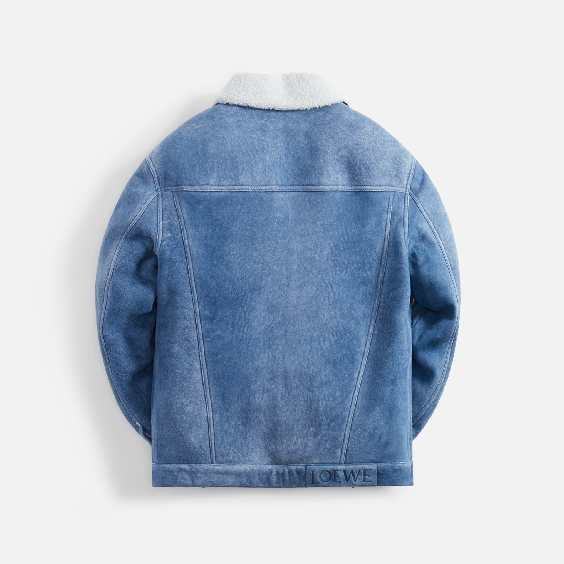 Loewe Shearling Denim Jacket - White / Indigo Blue