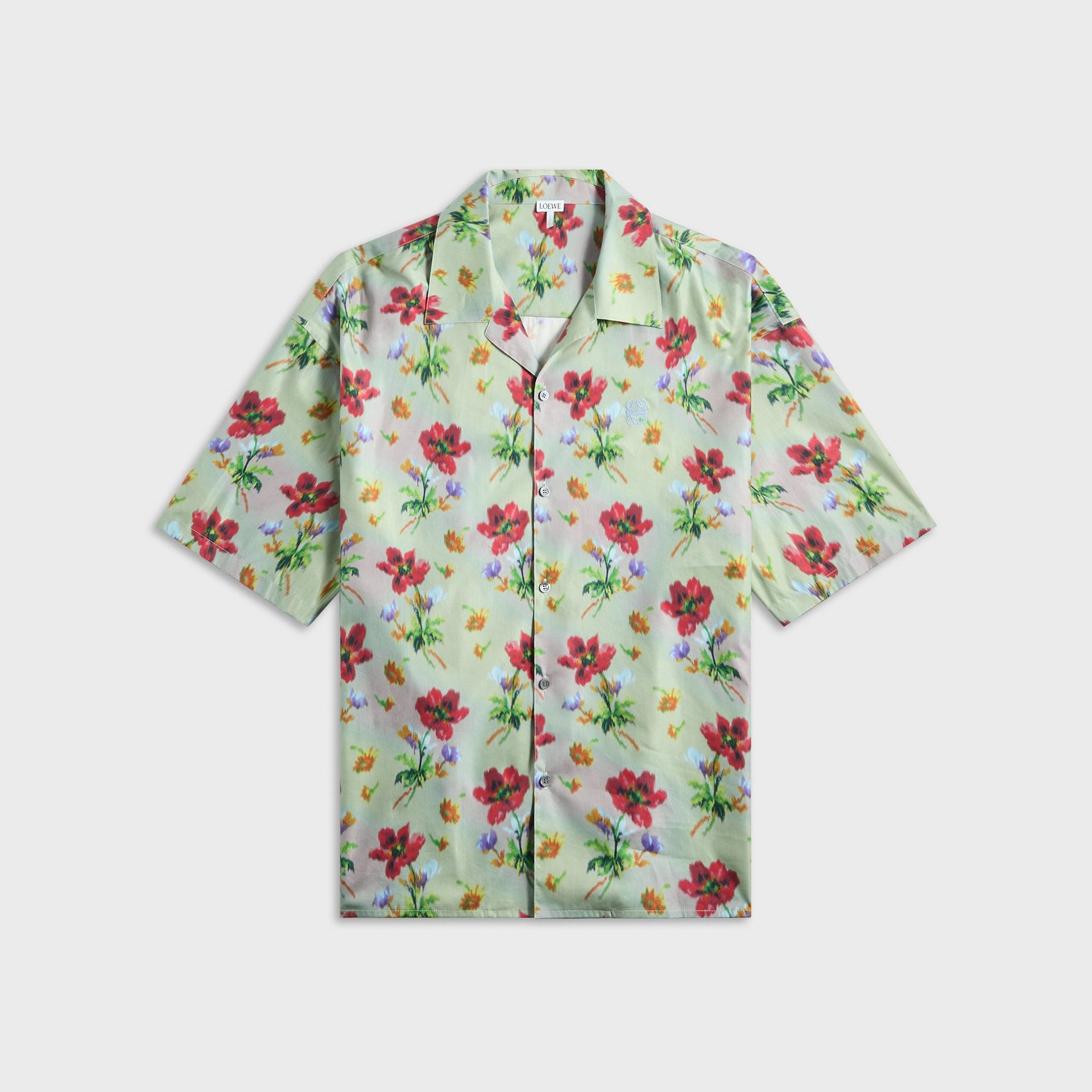 Loewe Short Sleeve Shirt in Green / Red