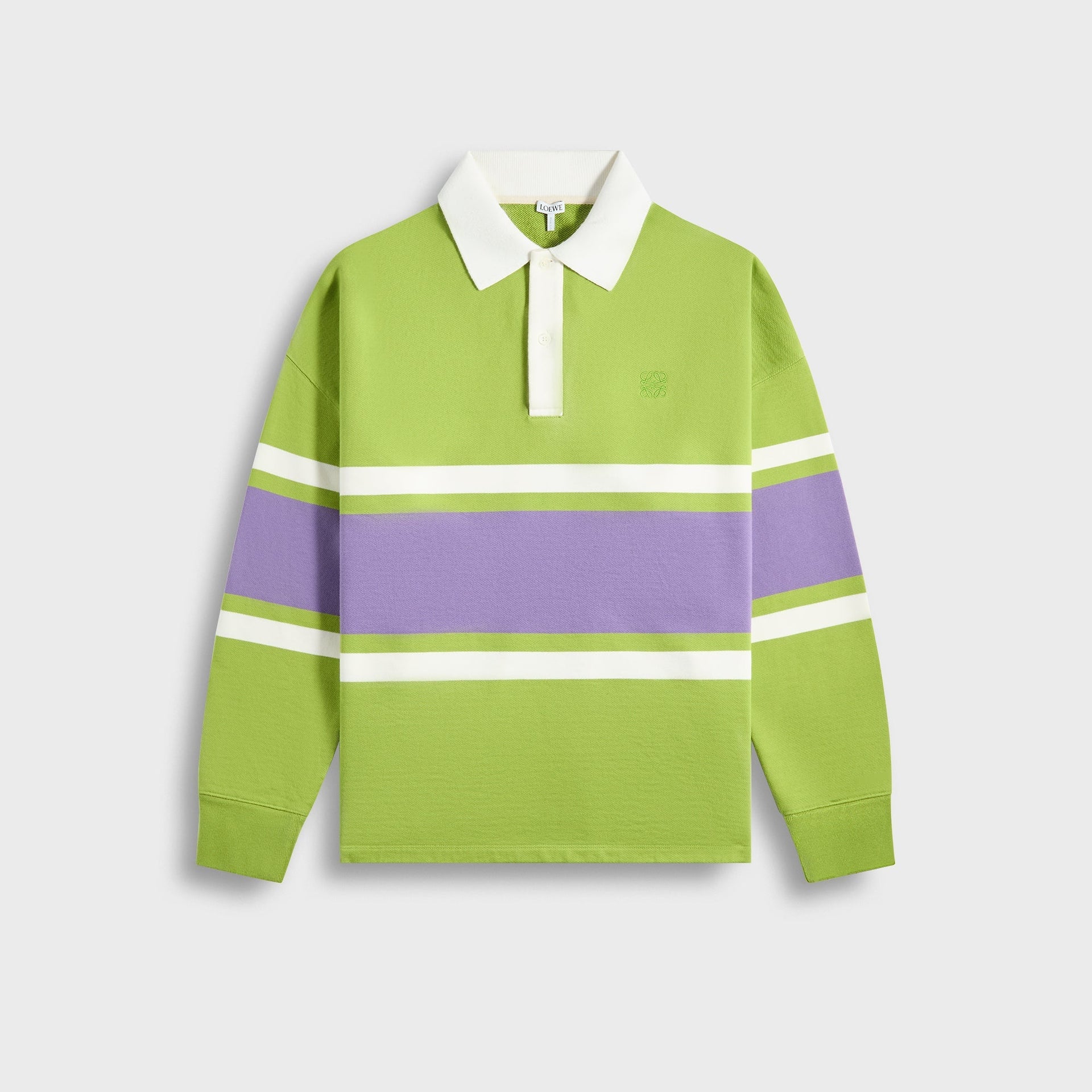 Loewe Long Sleeve Polo in Green / Purple