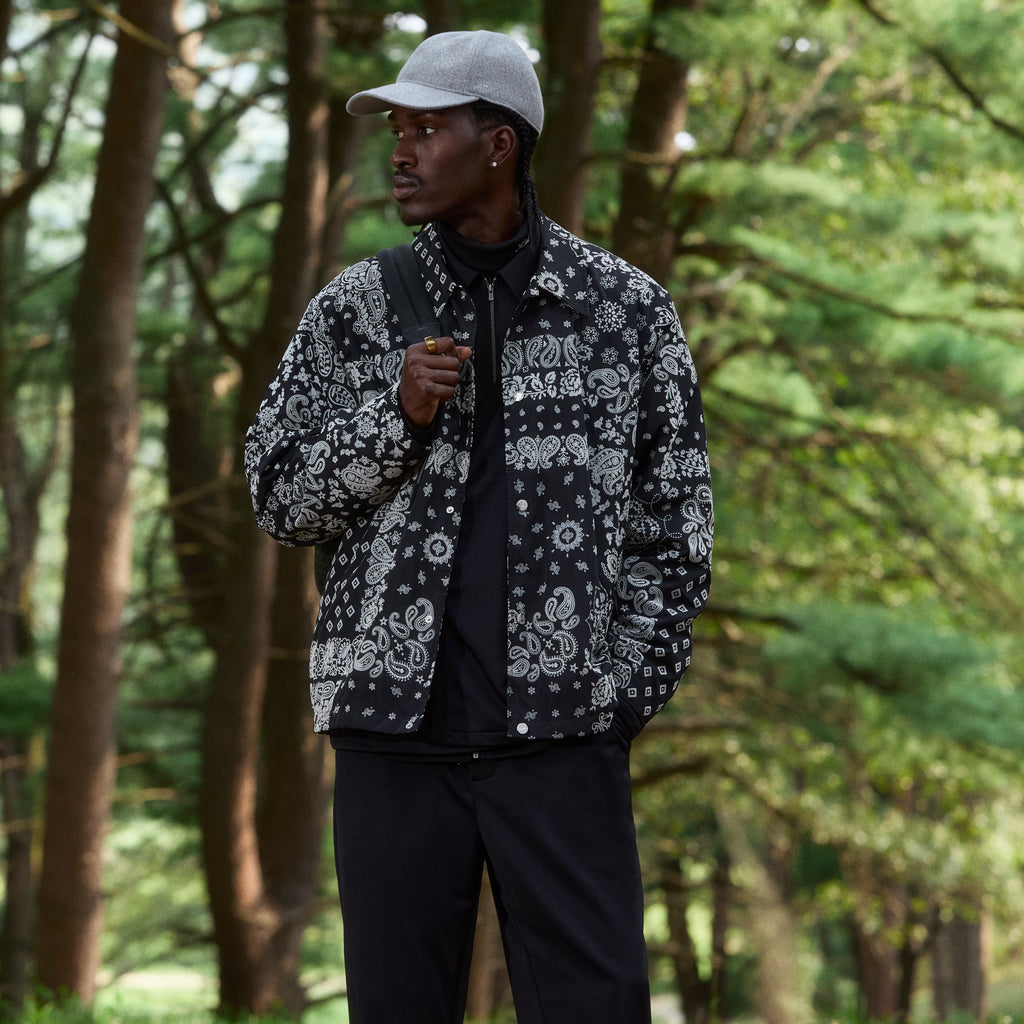 Kith Flocked Deconstructed Bandana Coaches Jacket - Black