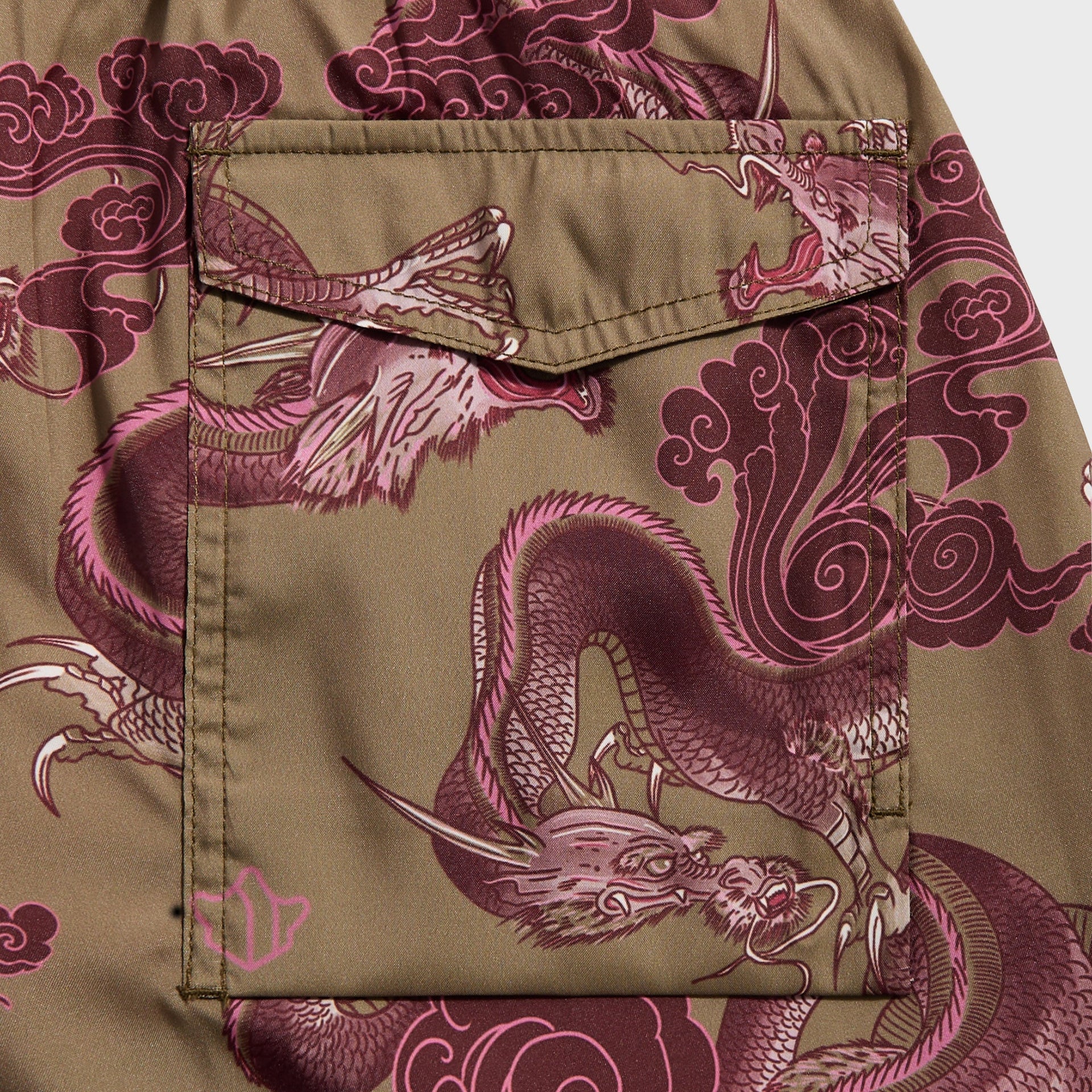 Maharishi 1549 Dragon Swim Shorts - Olive