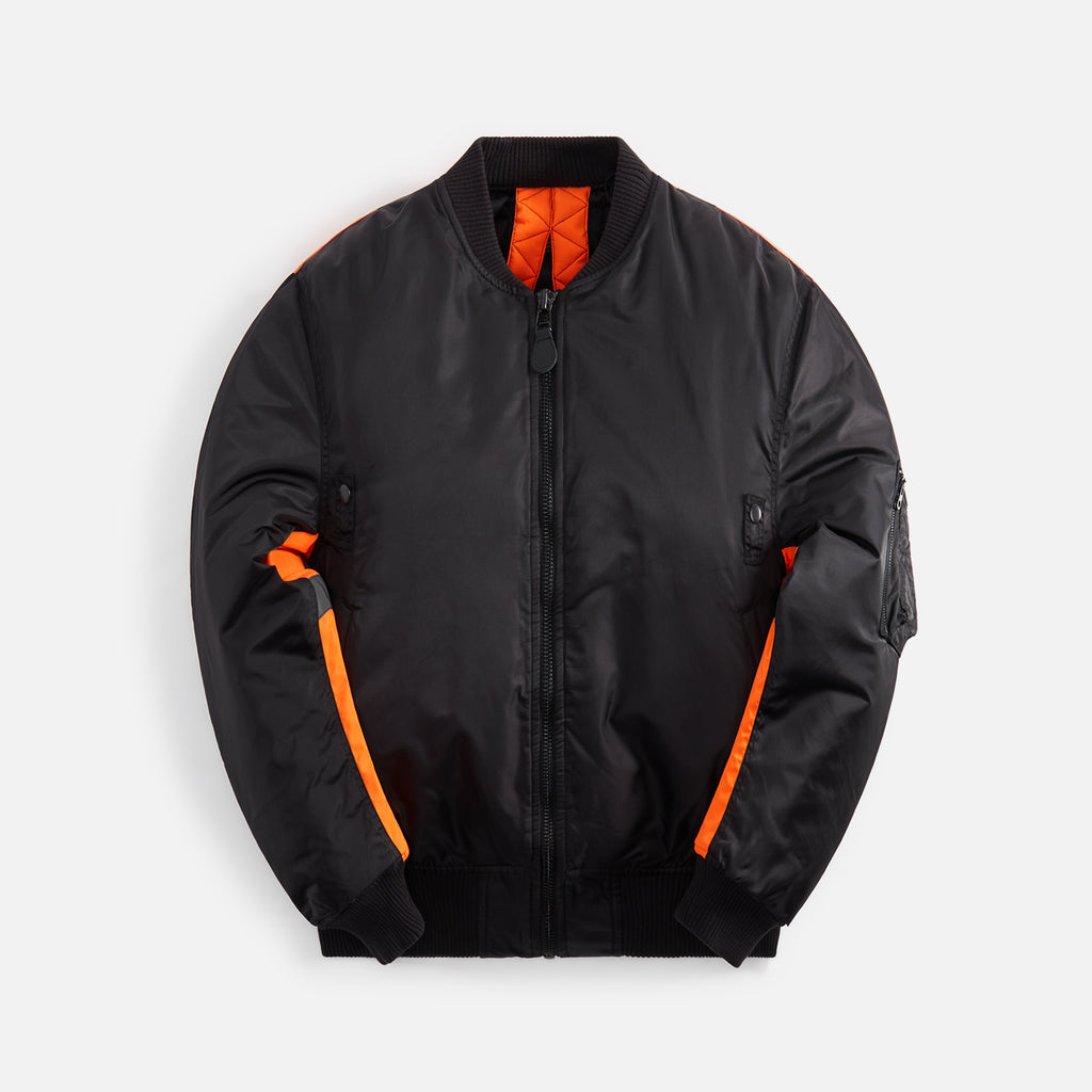 Maharishi Hi-Vis Ma-1 Flight Jacket - Black / Neon Orange – Kith