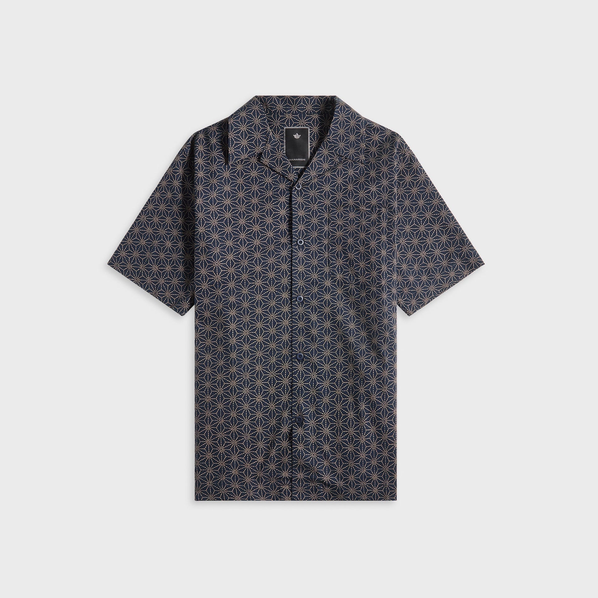 Maharishi Wagara Camp Collar Shirt in Navy
