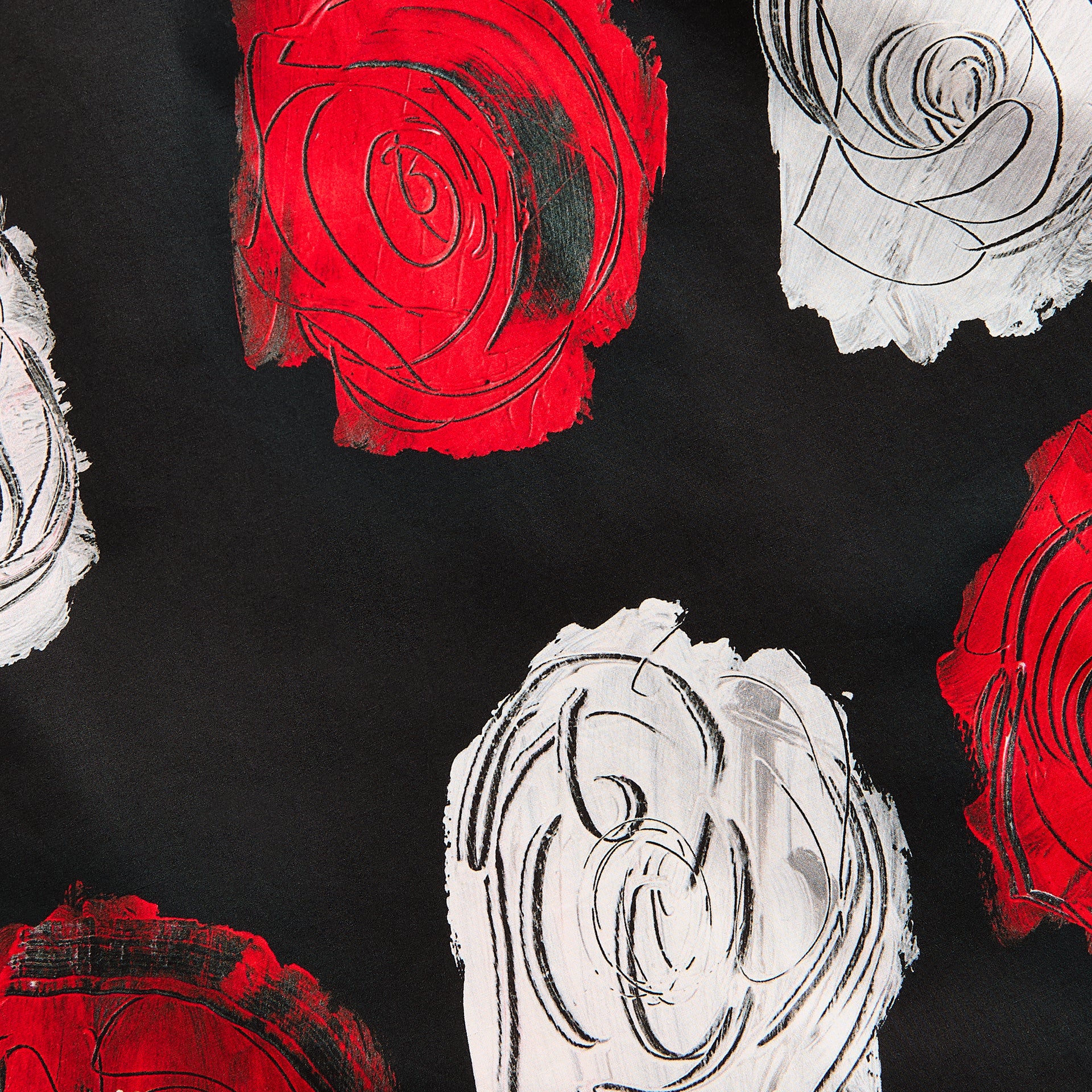 Marni Medium Roses Compact Cotton Short Sleeved Bowling Shirt - Black