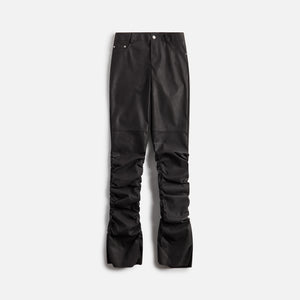 MISBHV Matte Faux Leather Ruched Trouser - Black