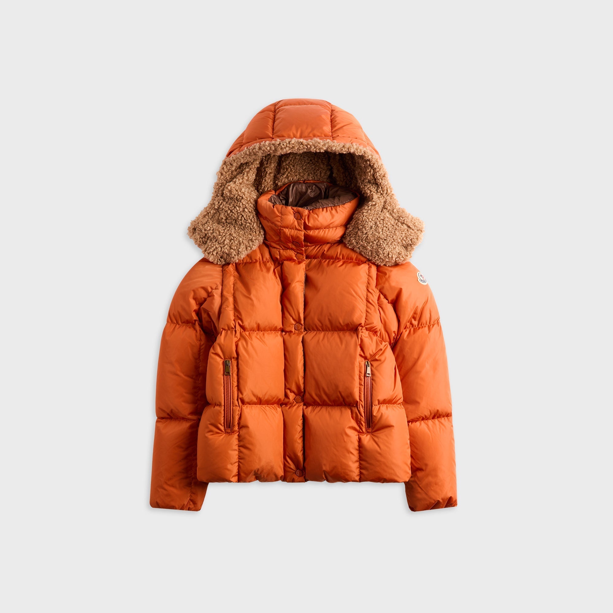 Moncler Castelnou Square Quilted Hooded Jacket - Orange – Kith